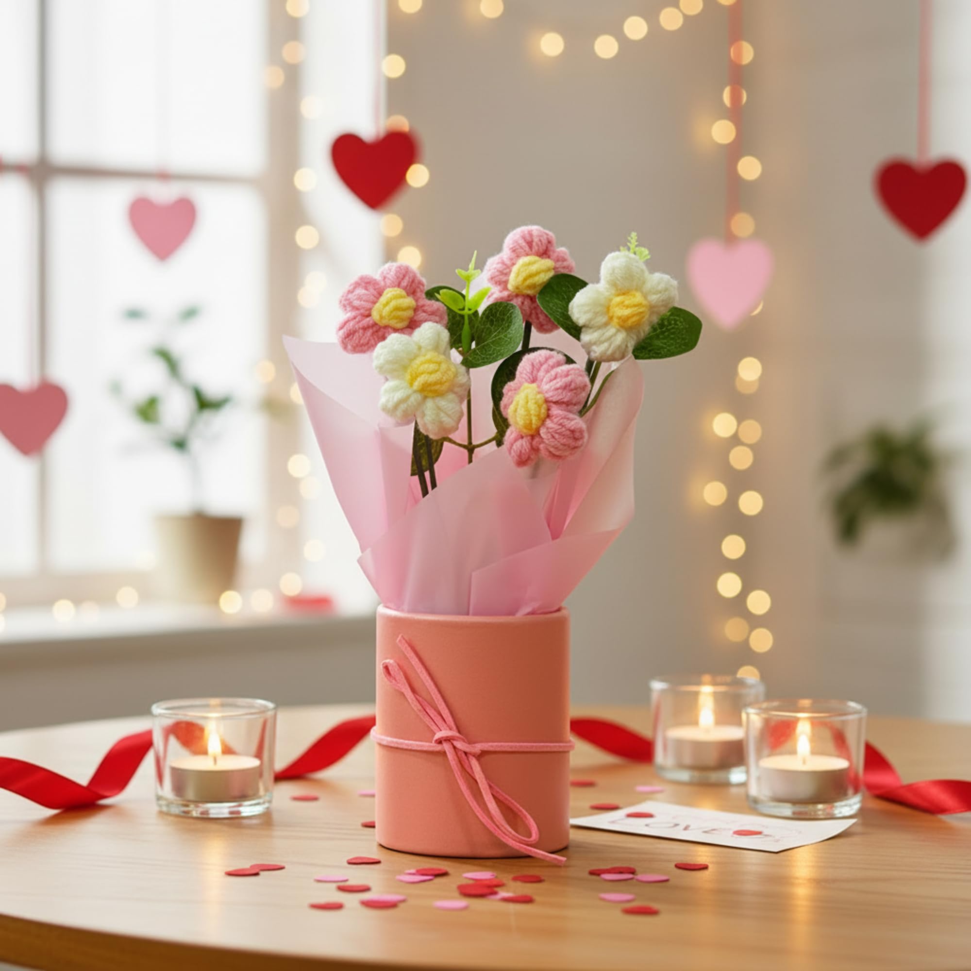 Crochet Flower Bouquet Gift for Valentine Day