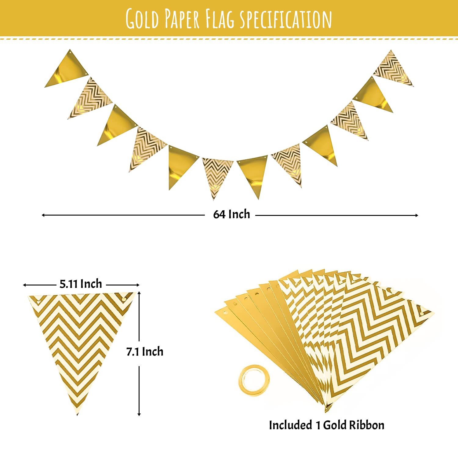 gold paper flag