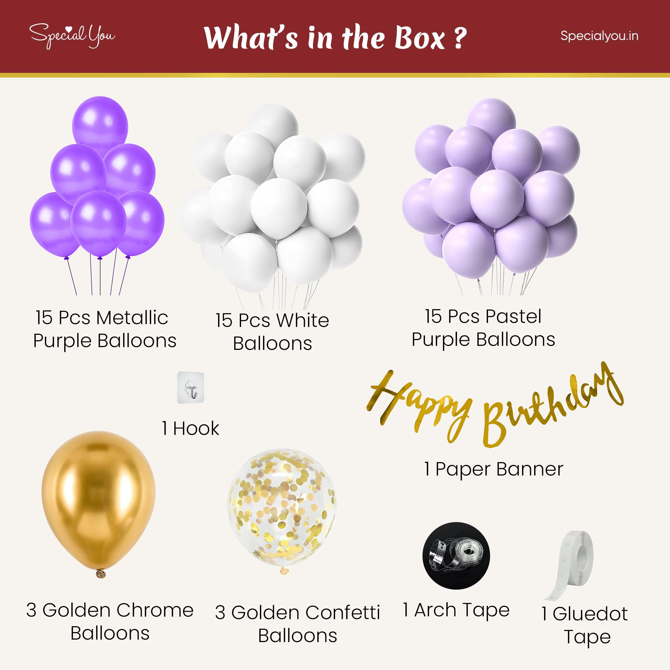 Pastel Purple Theme Balloons for Birthday