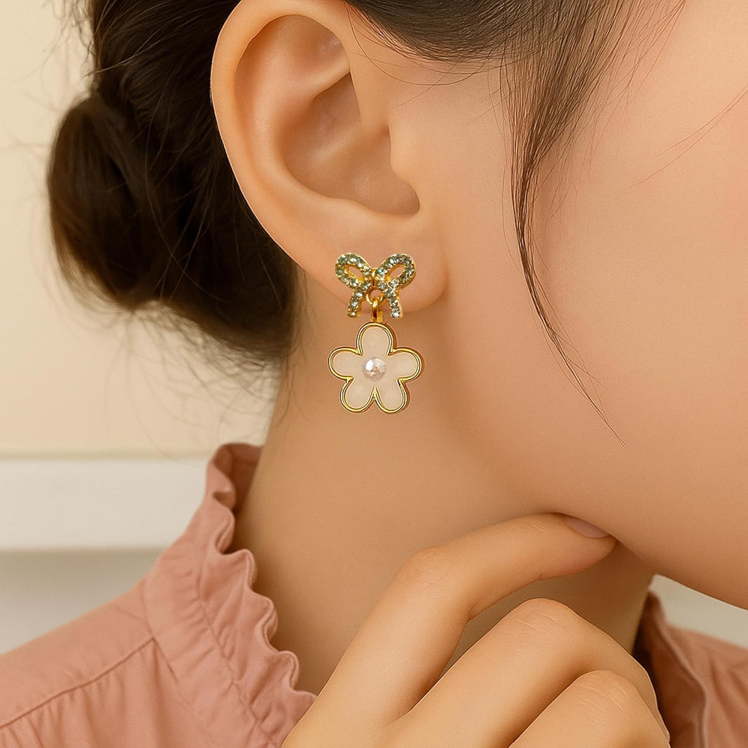 Hair Scrunchies with Korean Earring-12pcs
