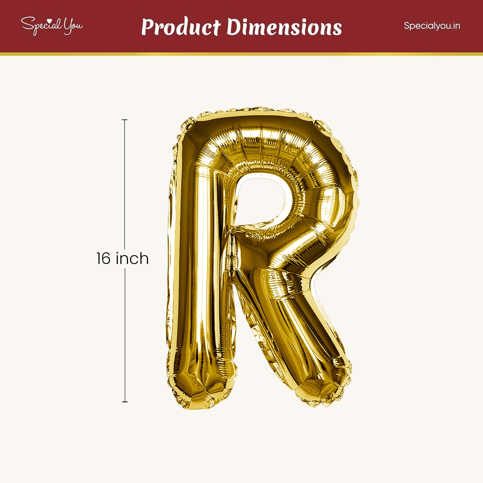 Gold R Letter Foil Balloon
