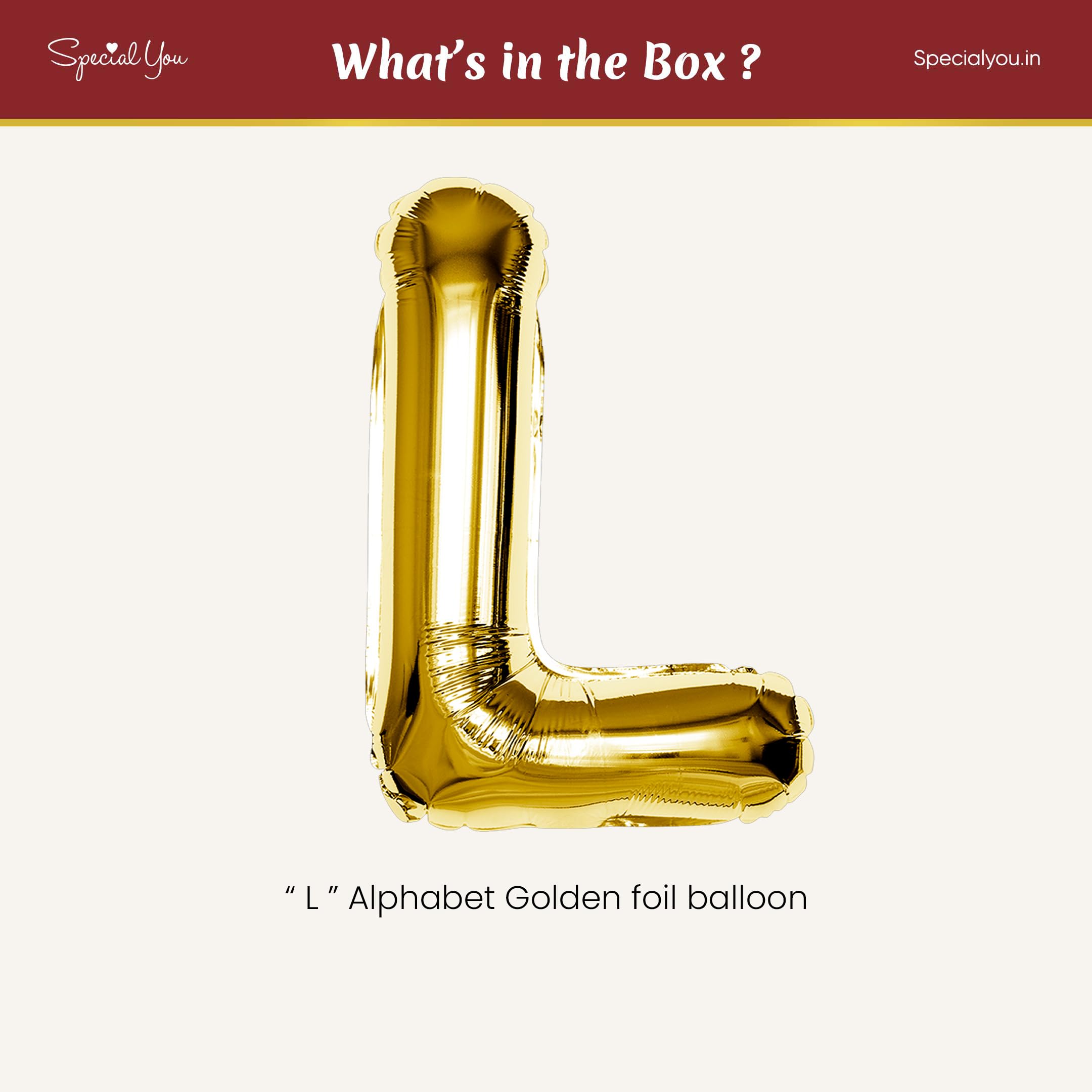Gold L Letter Foil Balloon
