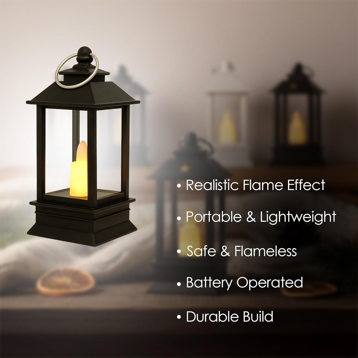 Black Mini Latern Lamp pack of 5