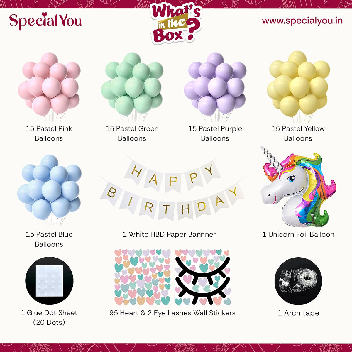 Unicorn Theme Happy Birthday Decorations For Kids