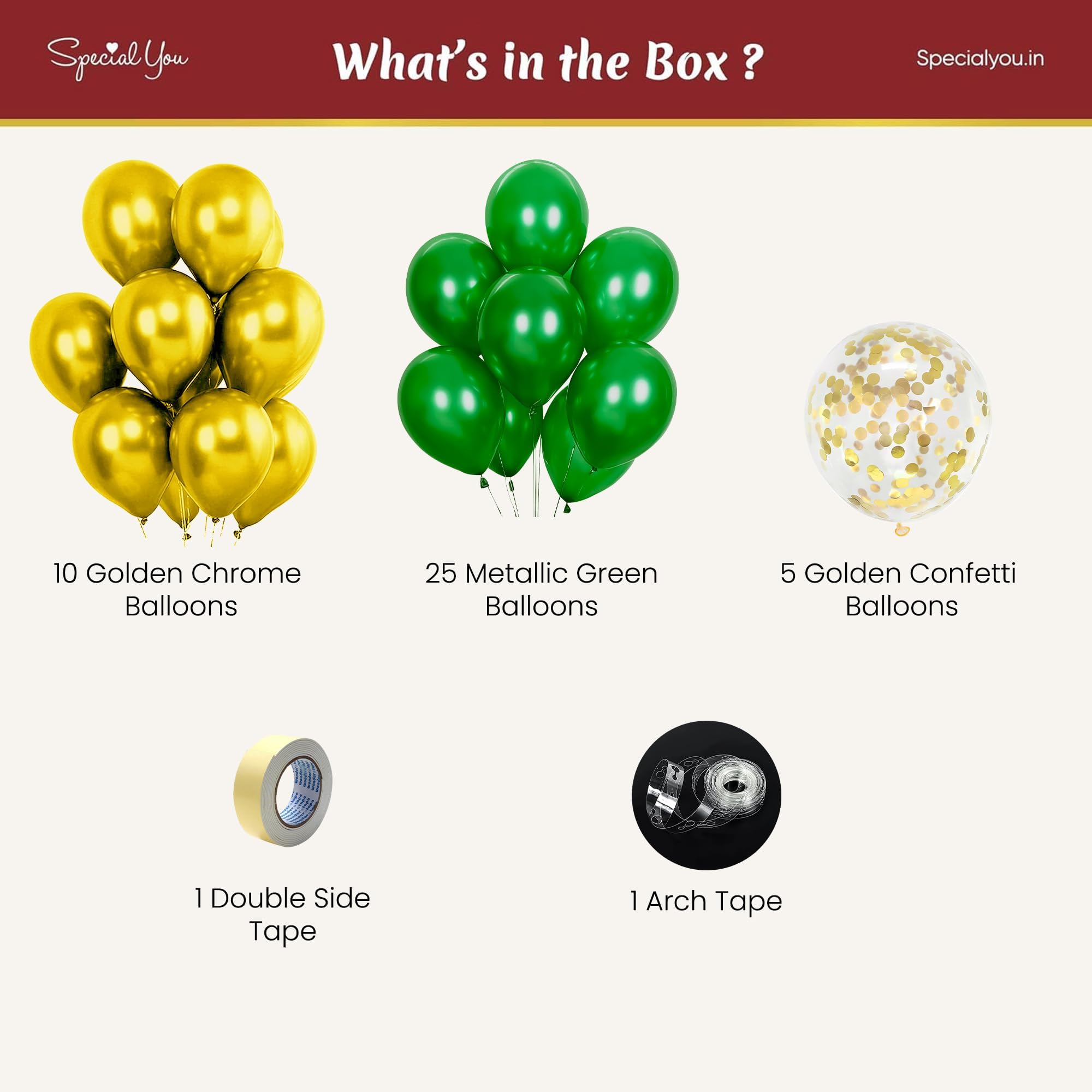 Green & Gold Chrome Balloons Decoration Kit