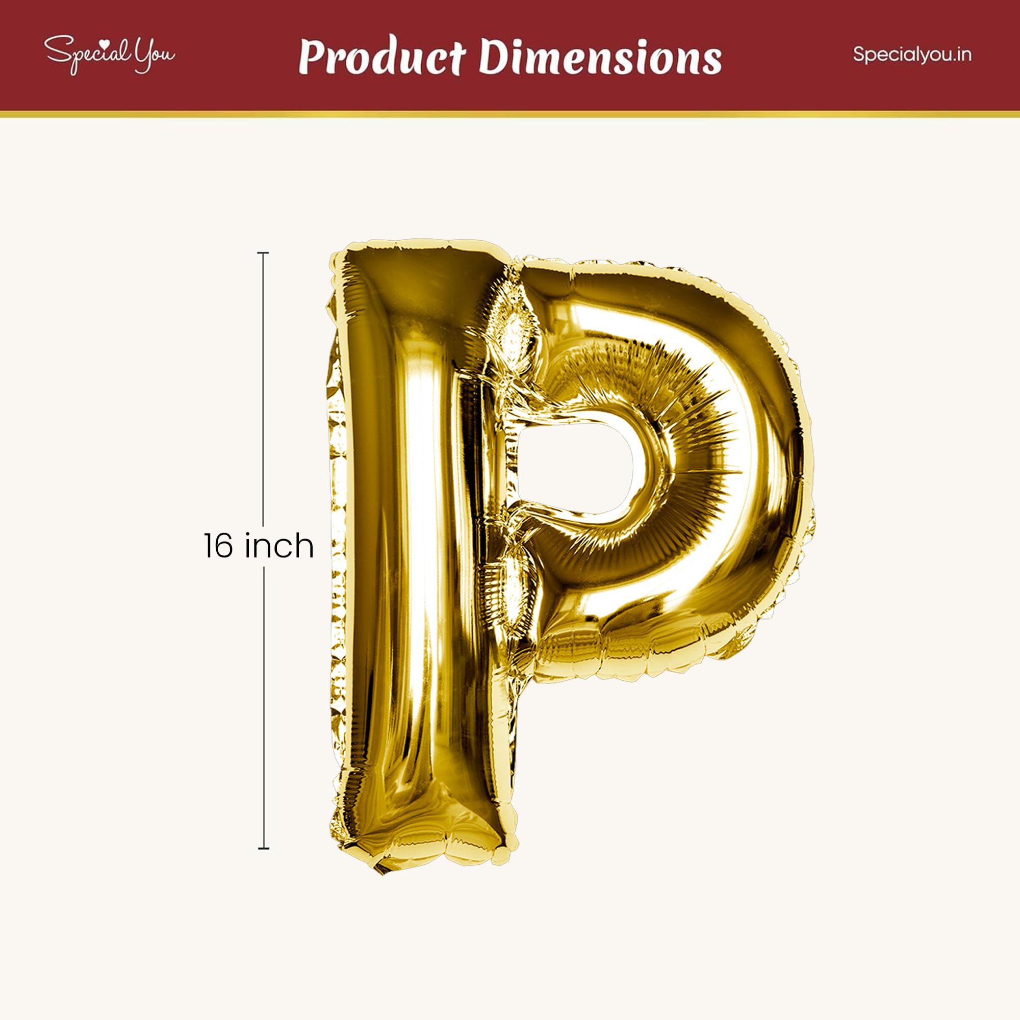 Gold P Letter Foil Balloon