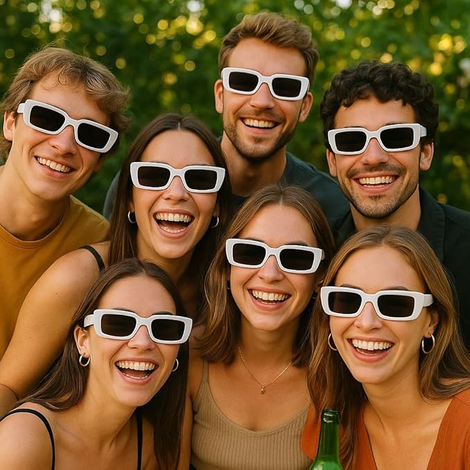 Rectangular White Sunglasses-6pcs