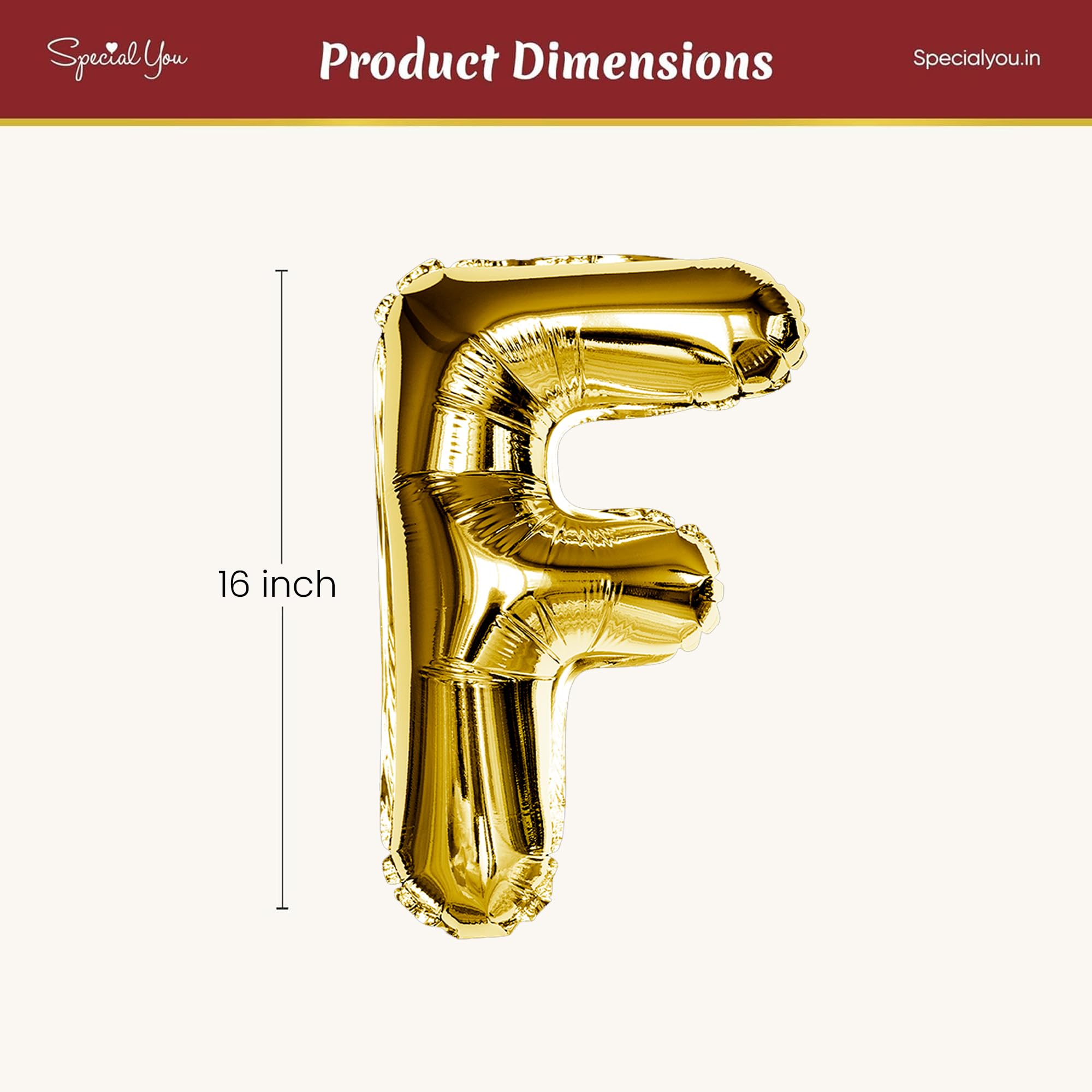 Gold F Letter Foil Balloon