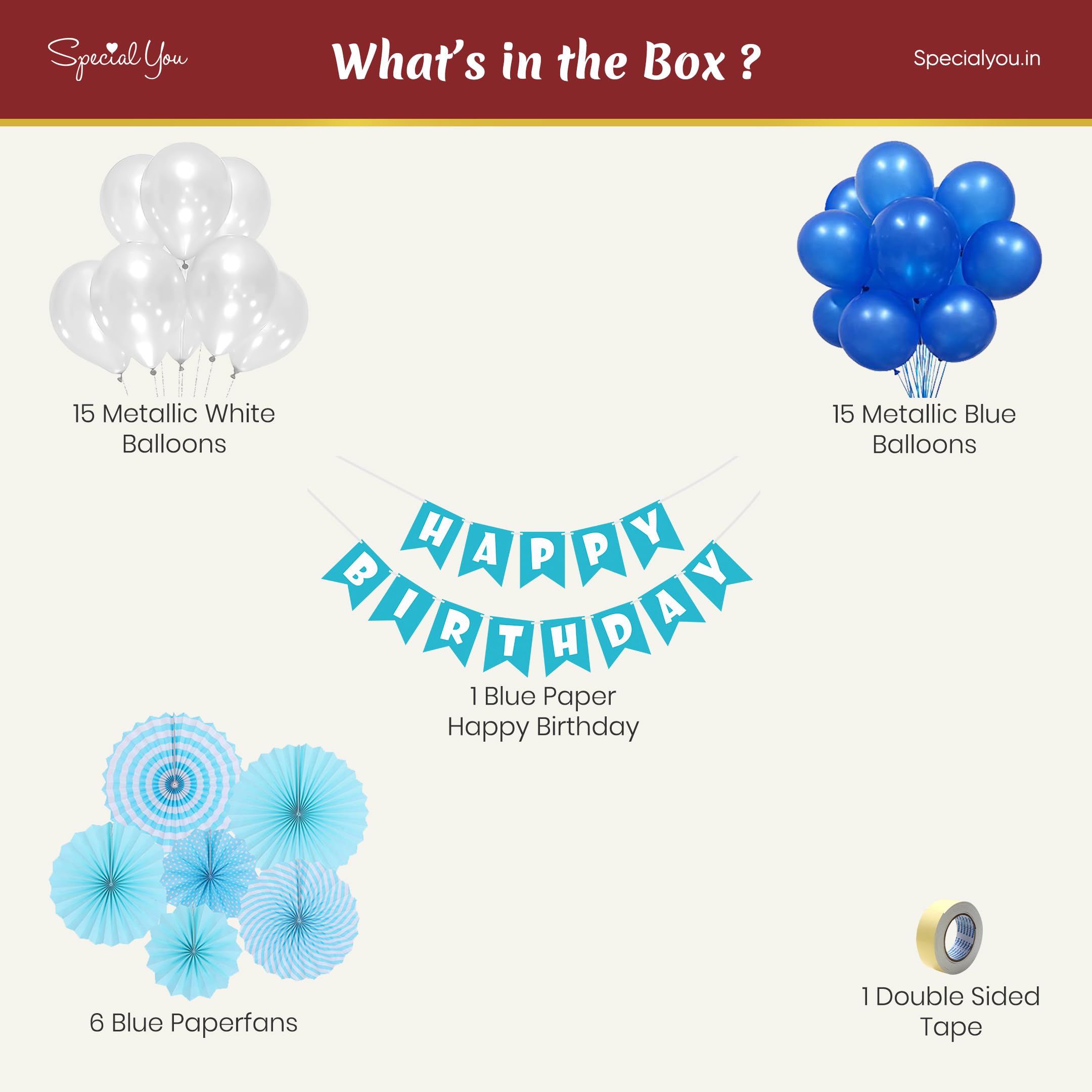 Superior Blue Theme DIY Happy Birthday Kit