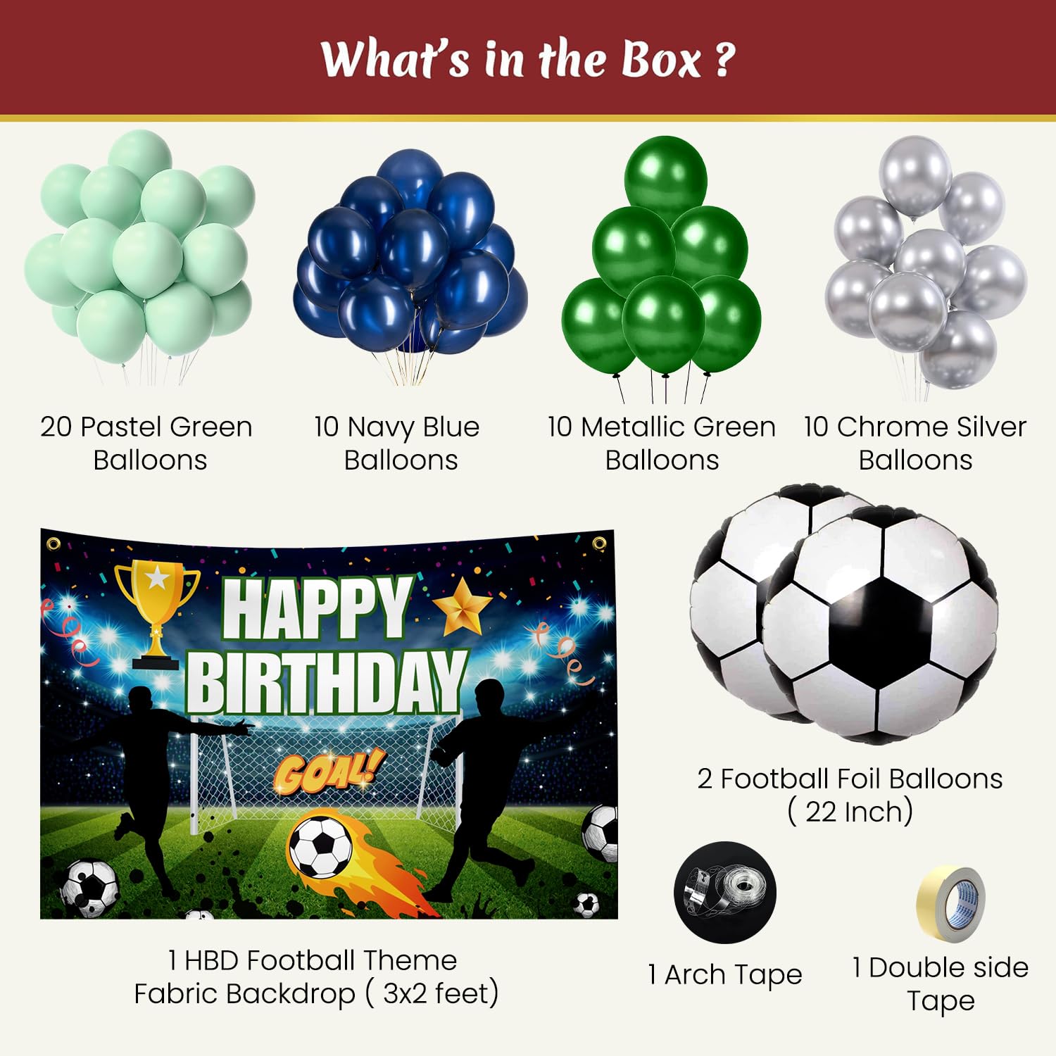 Green Football Theme Birthday Decoration
