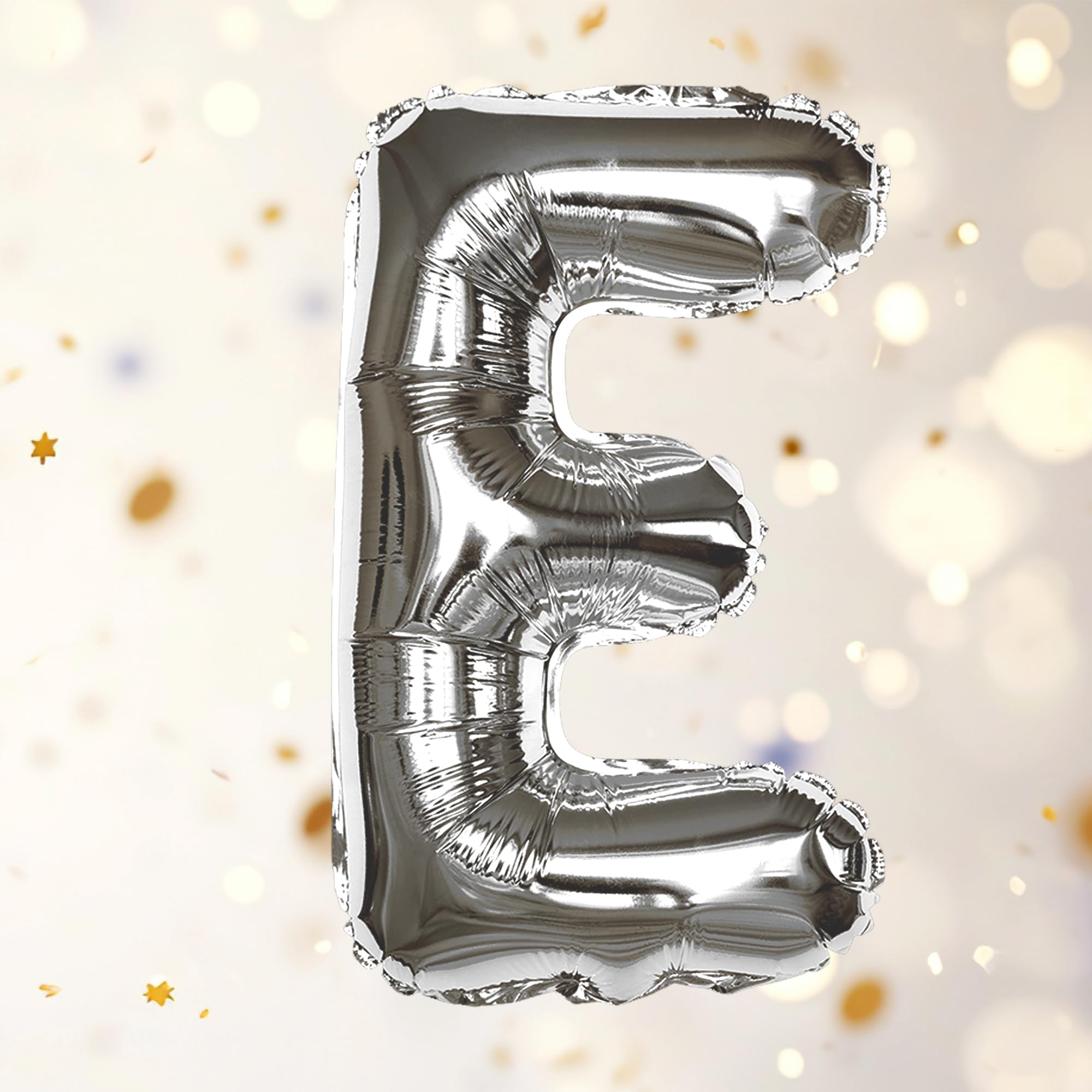 Silver E Letter Foil Balloon