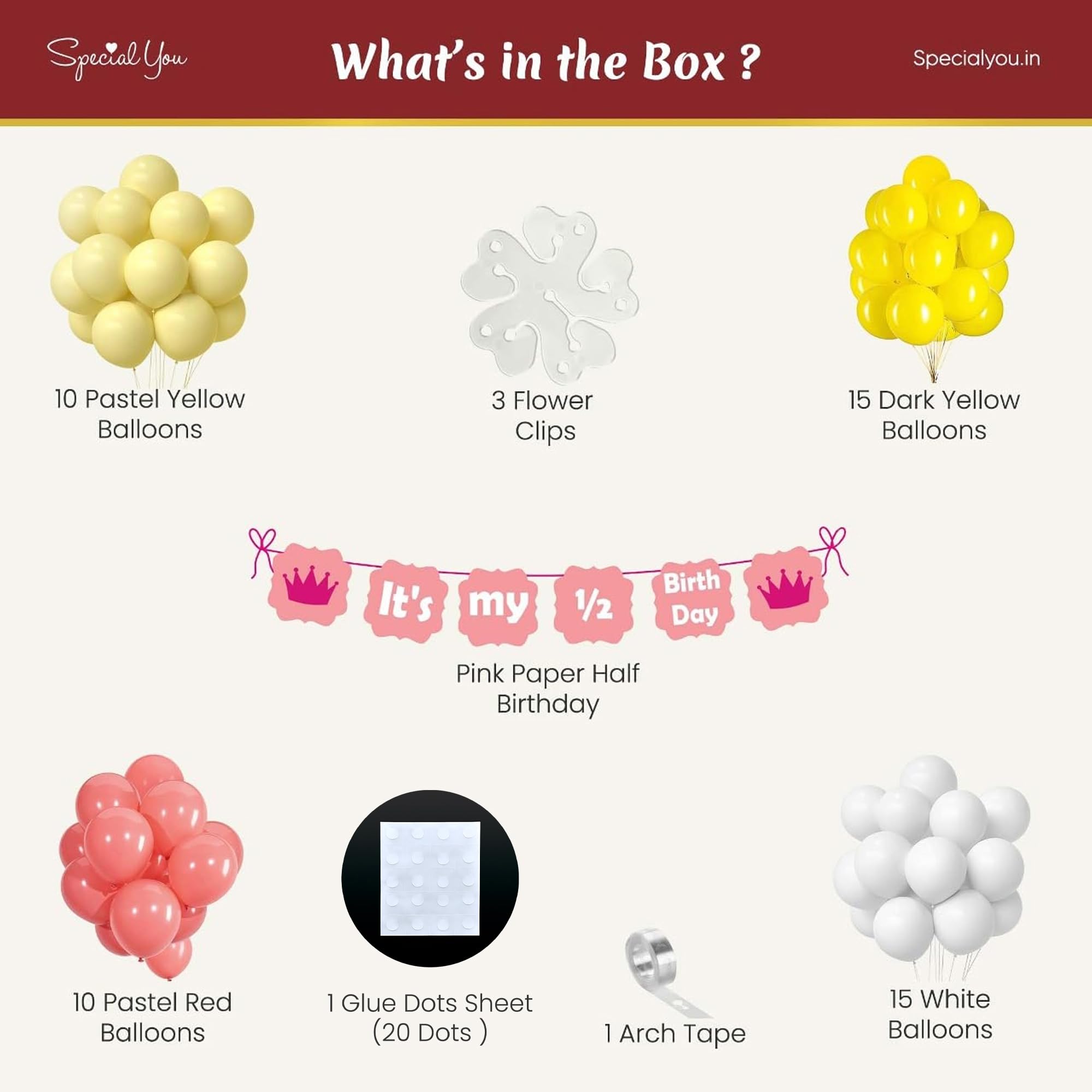 Floral Months DIY Half Birthday Decor Kit