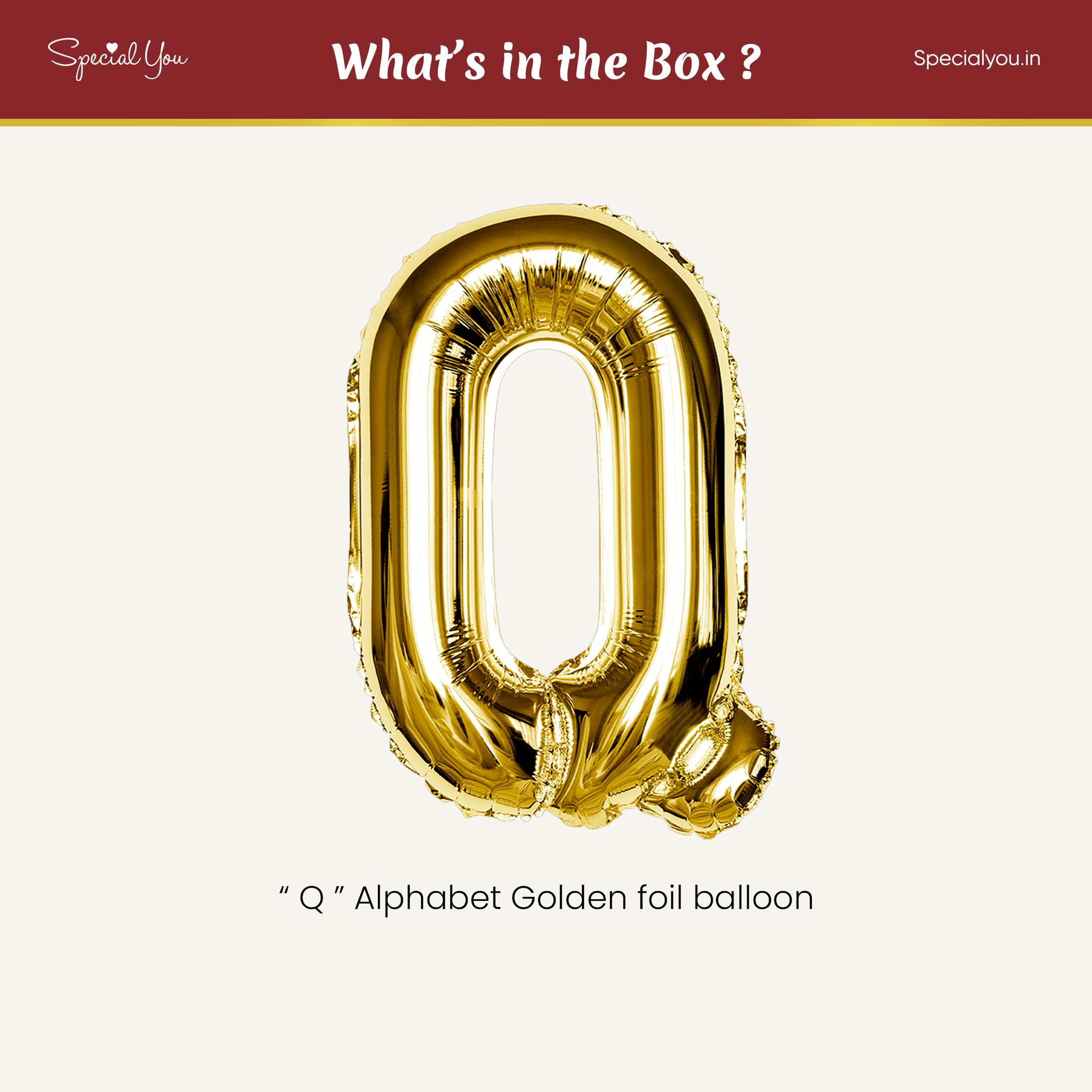 Gold Q Letter Foil Balloon