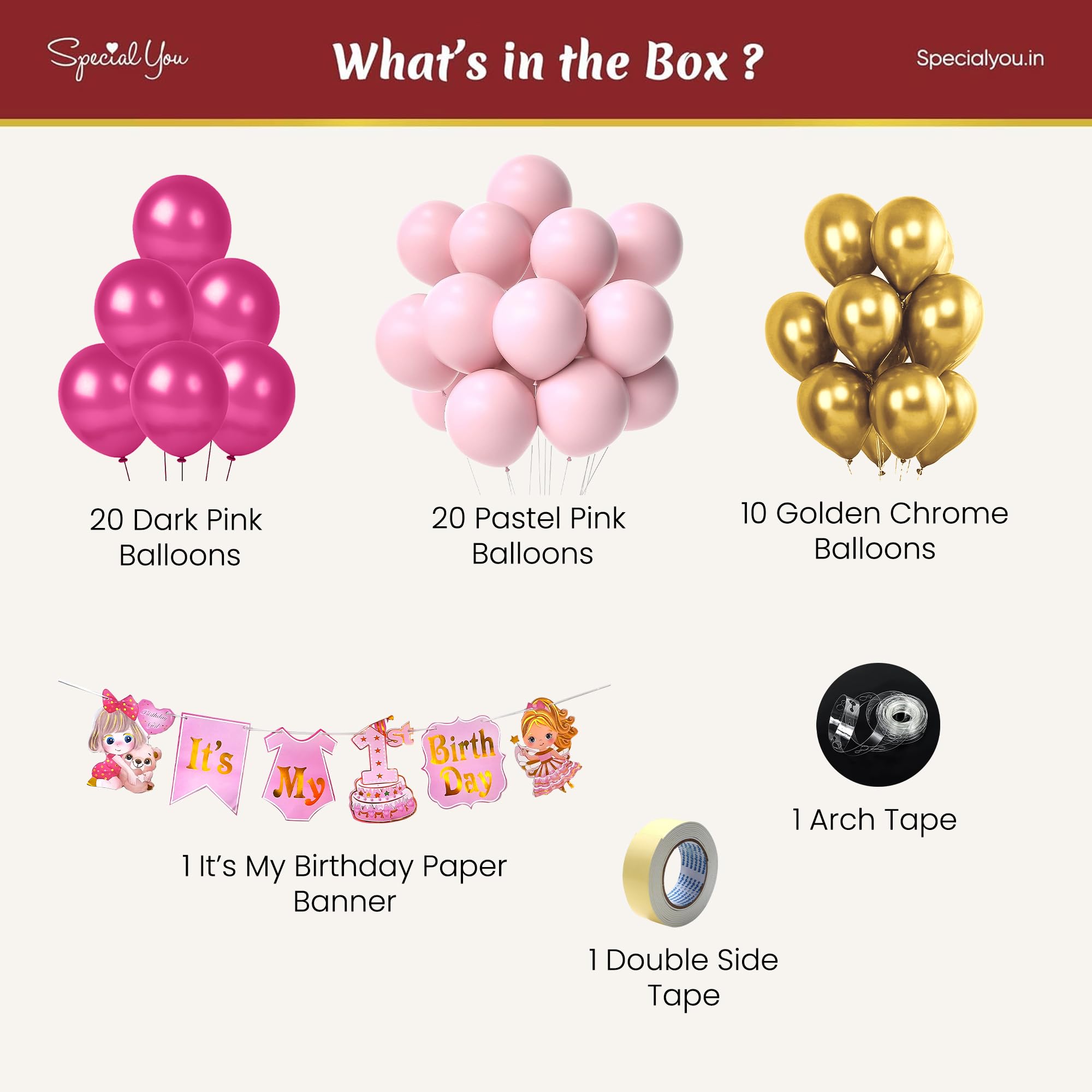 1st Birthday Decoration for Baby girl