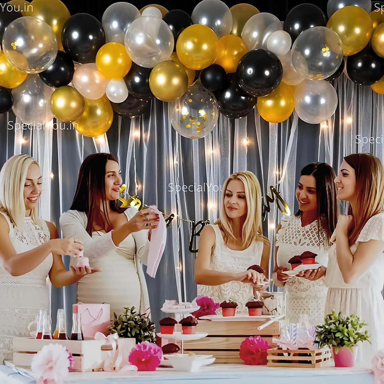 Black, Gold & White Balloon combo - Special You