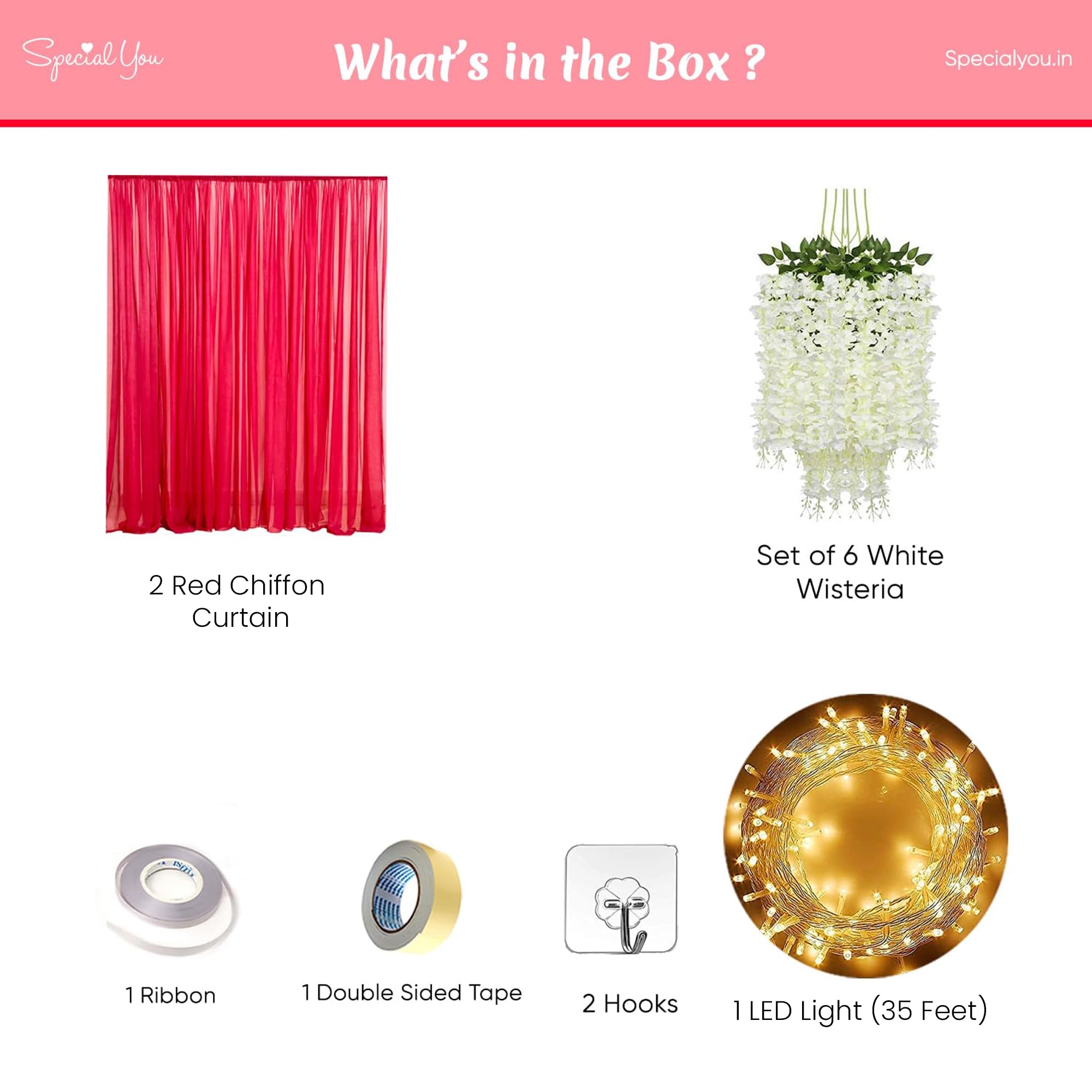 Red Curtain Diwali Decoration Kit