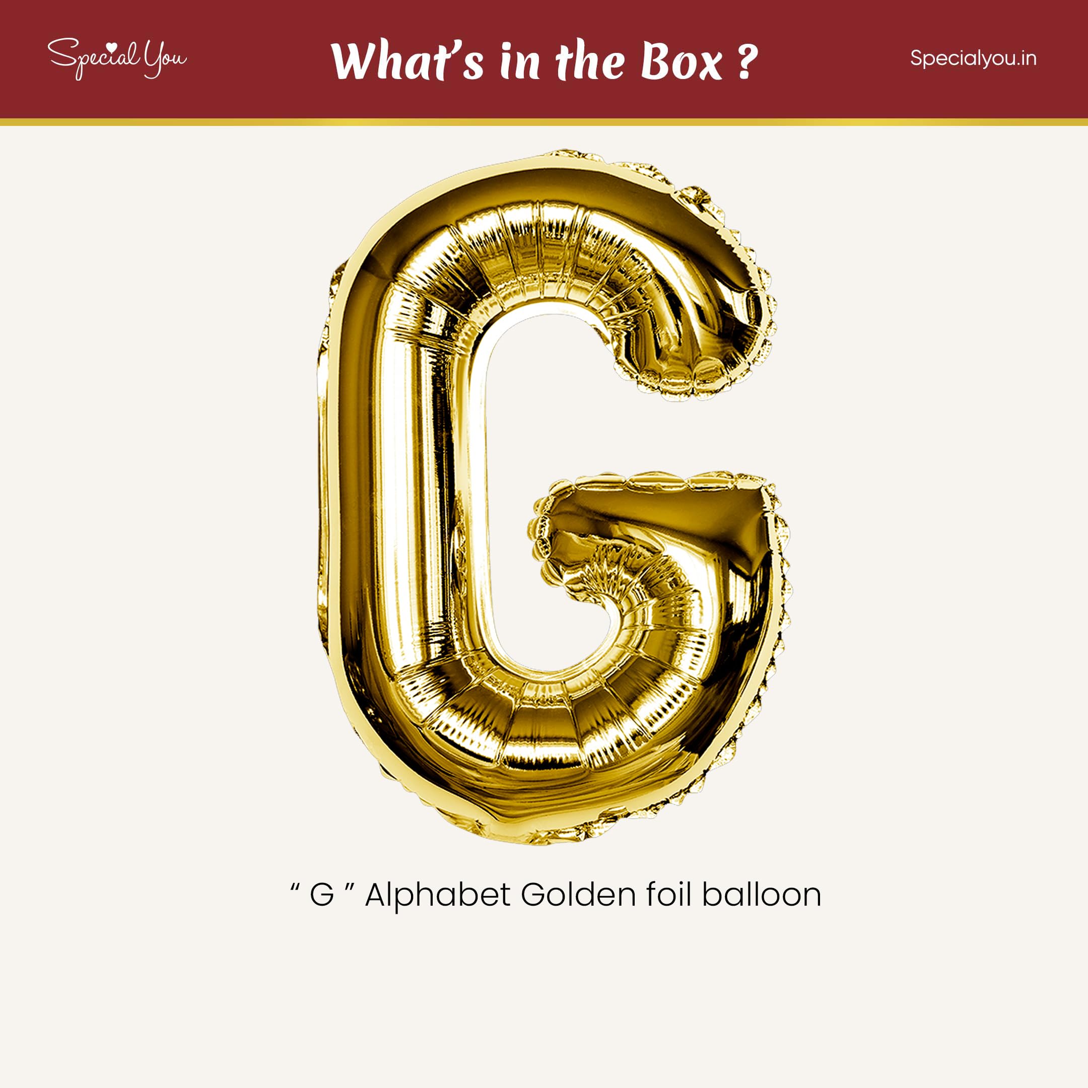 Gold G Letter Foil Balloon