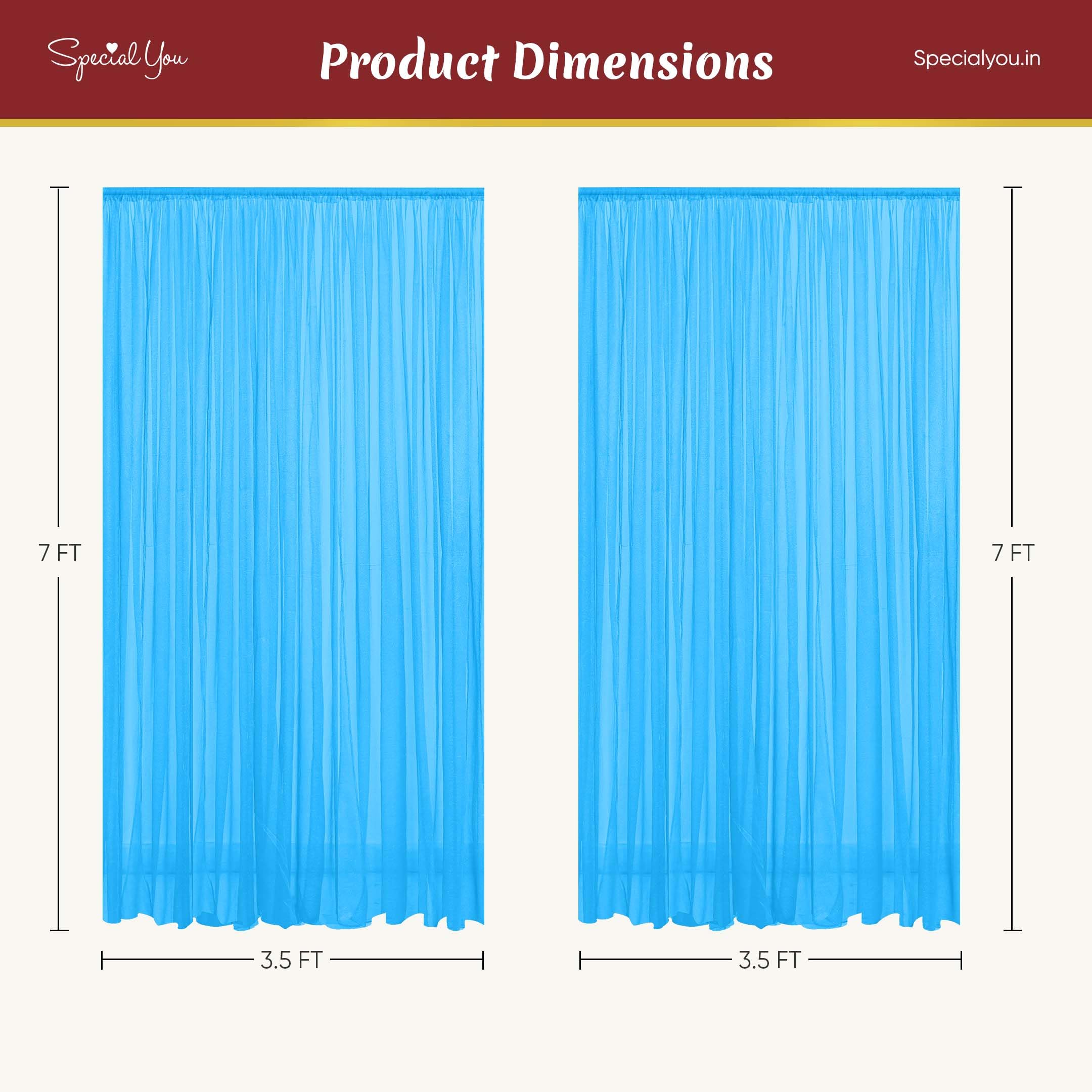 Sky Blue Chiffon curtain for decoration