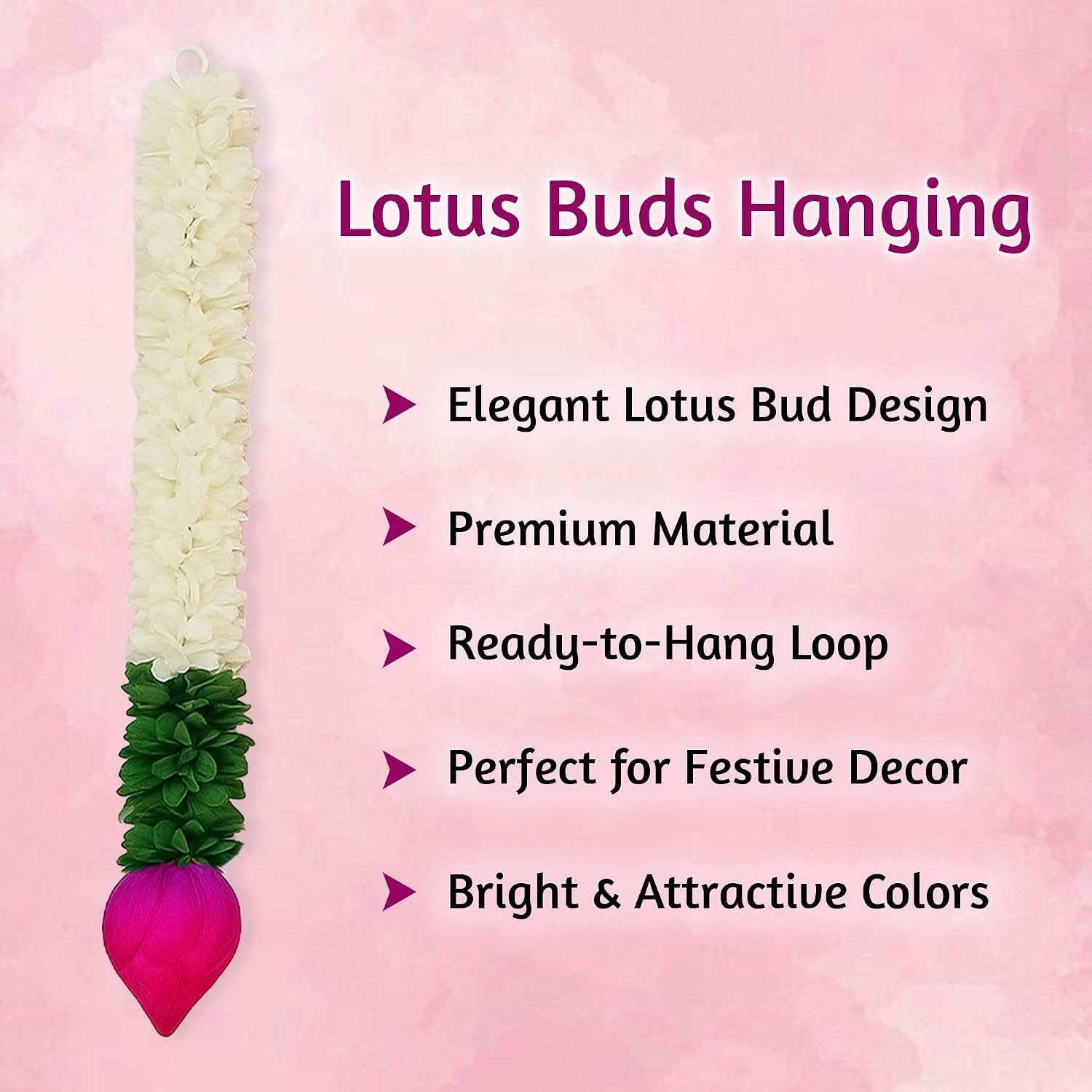 Green Chiffon Curtain Backdrop Decoration Kit with Lotus Hangings