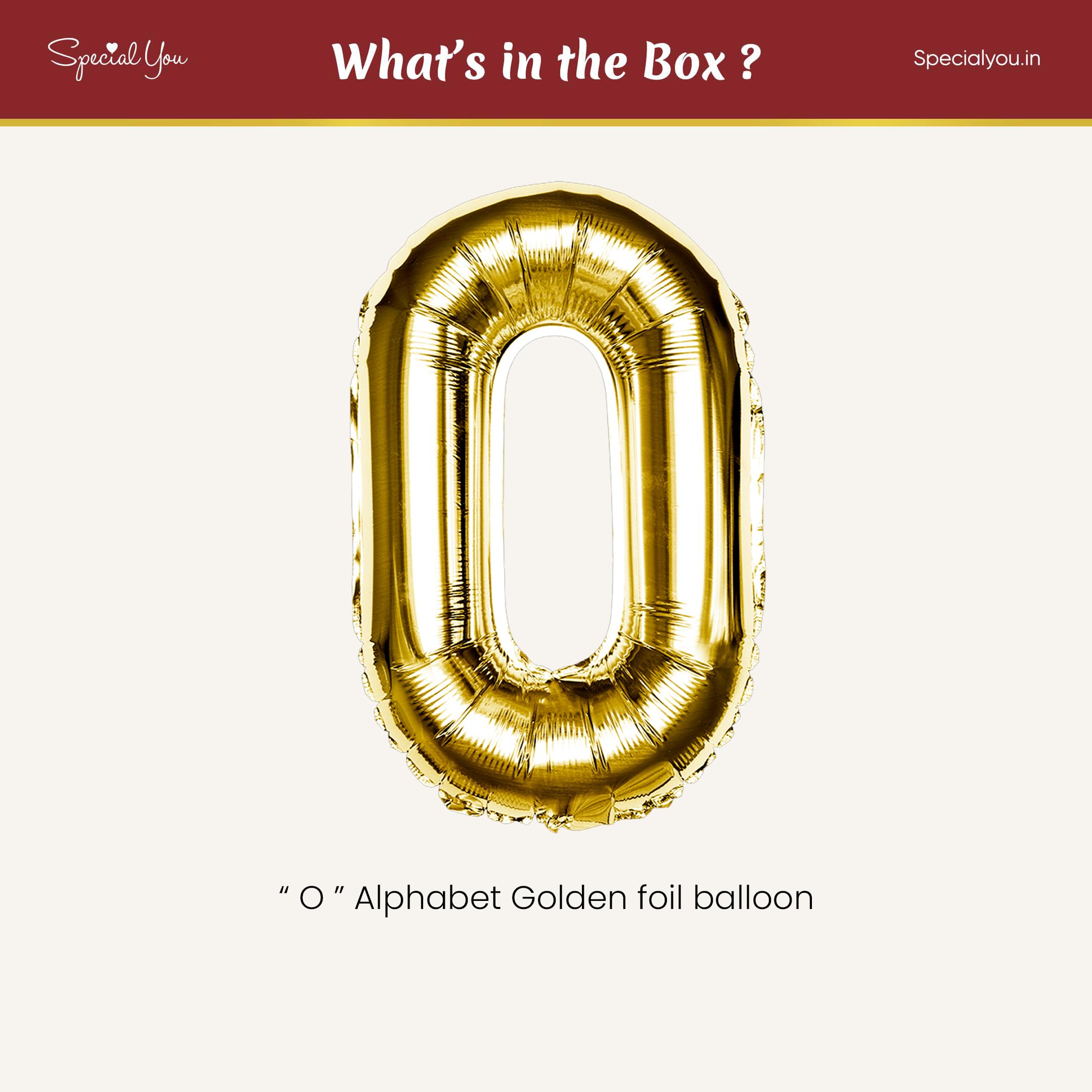 Gold O Letter Foil Balloon