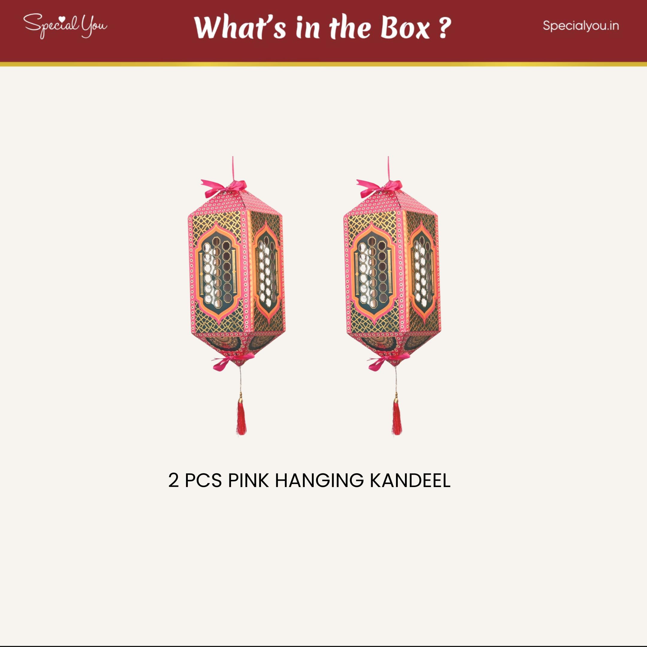 Pink Paper Kandeel for Diwali decor