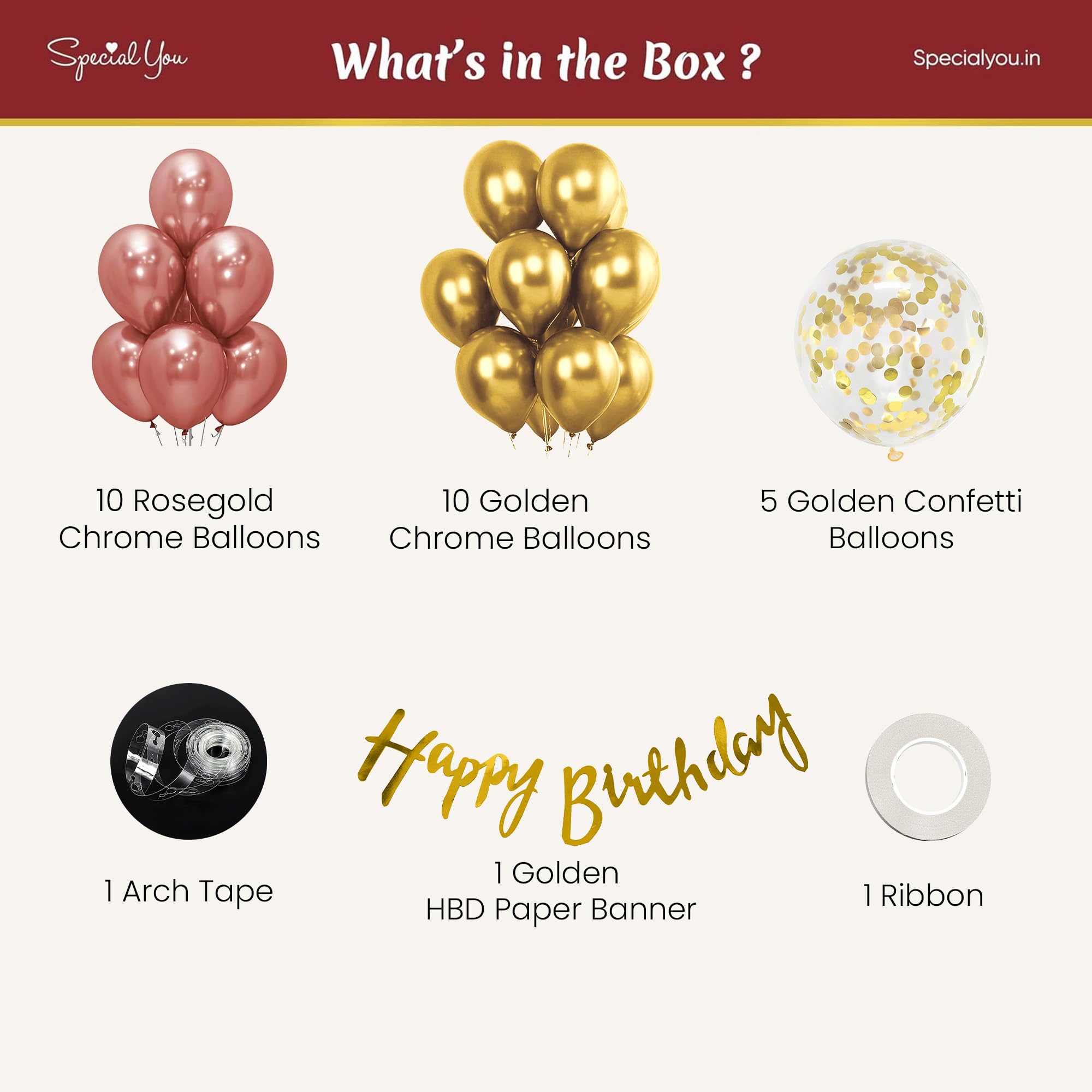 Gold & Rose Gold theme happy birthday decoration