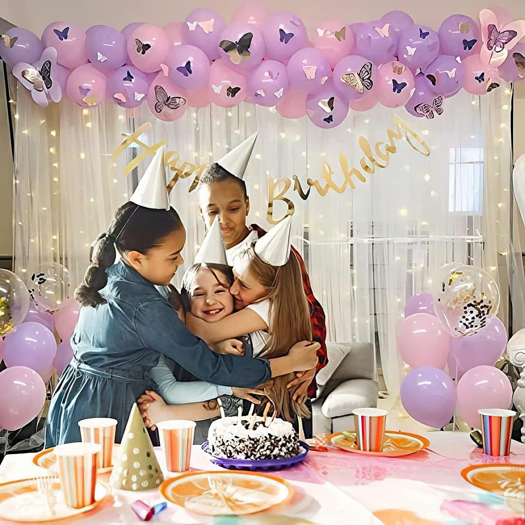 Butterfly décor and pastel colors of balloon