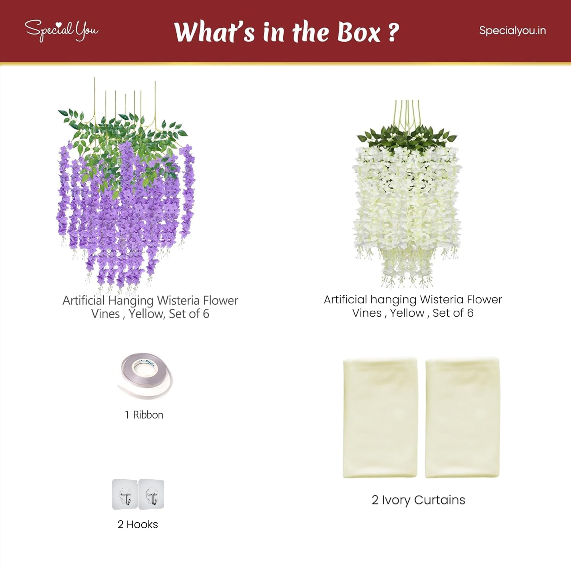 Diwali White & Purple Decor Kit