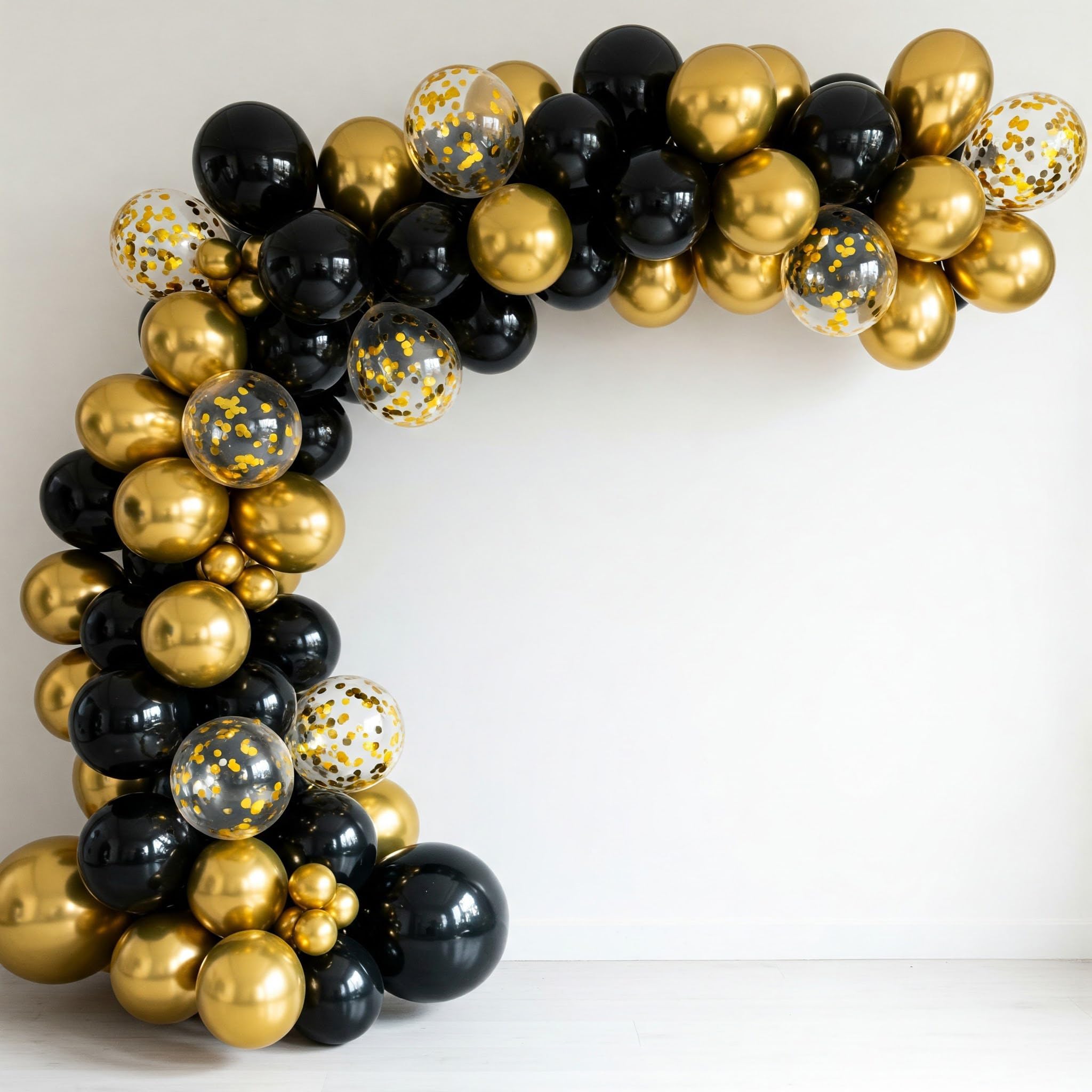 Black & Gold Chrome Balloons