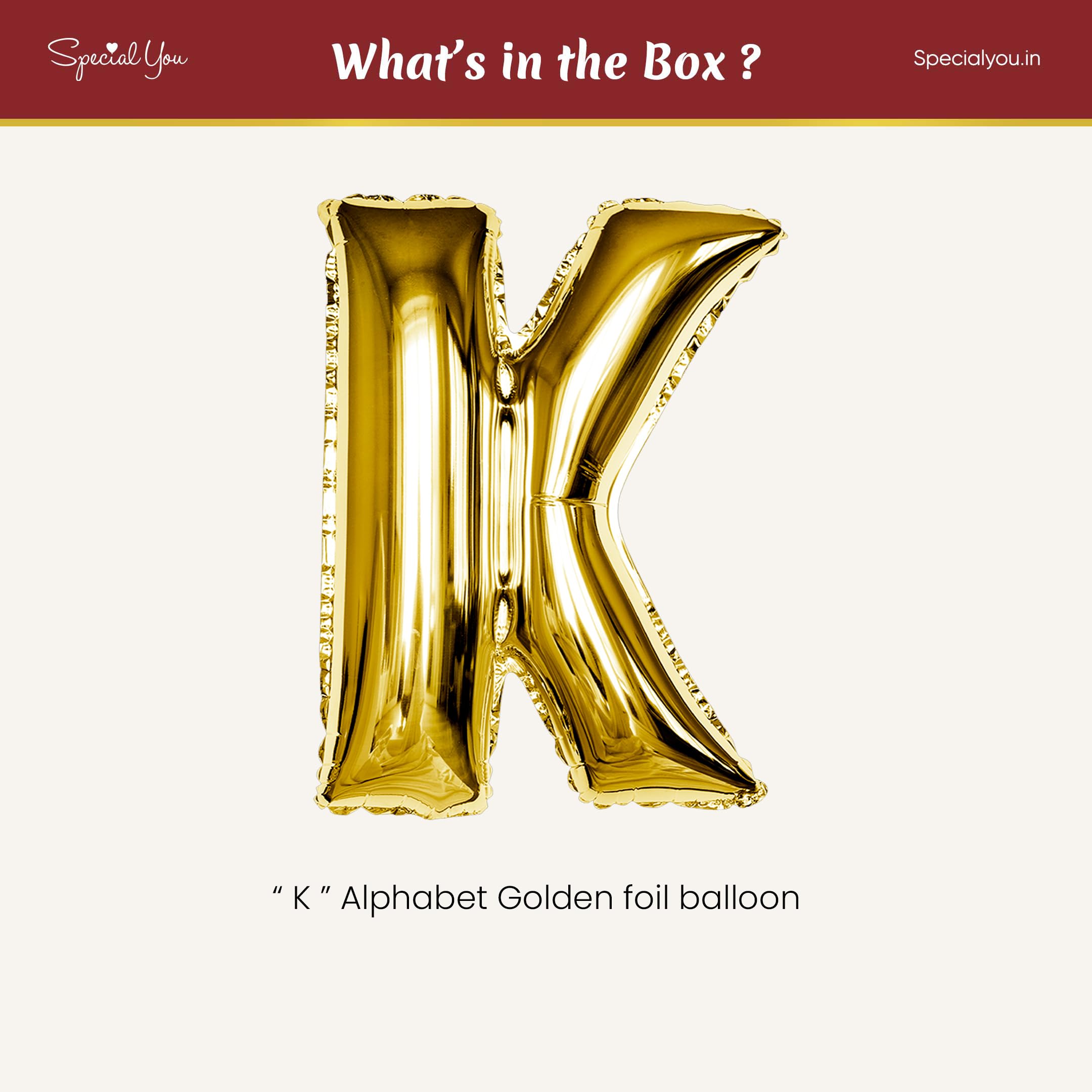 Gold K Letter Foil Balloon