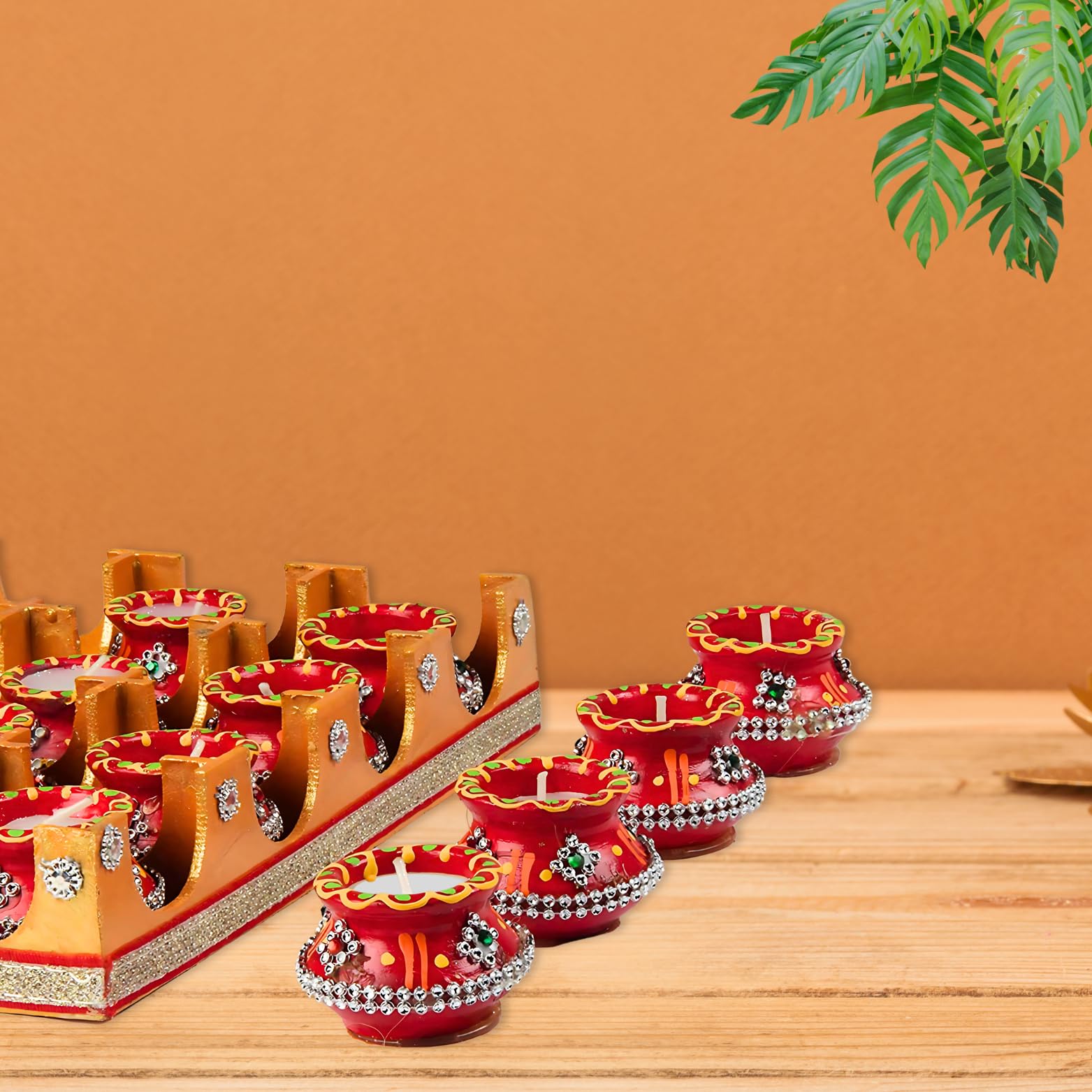 Mangal Kalash Tray Candles