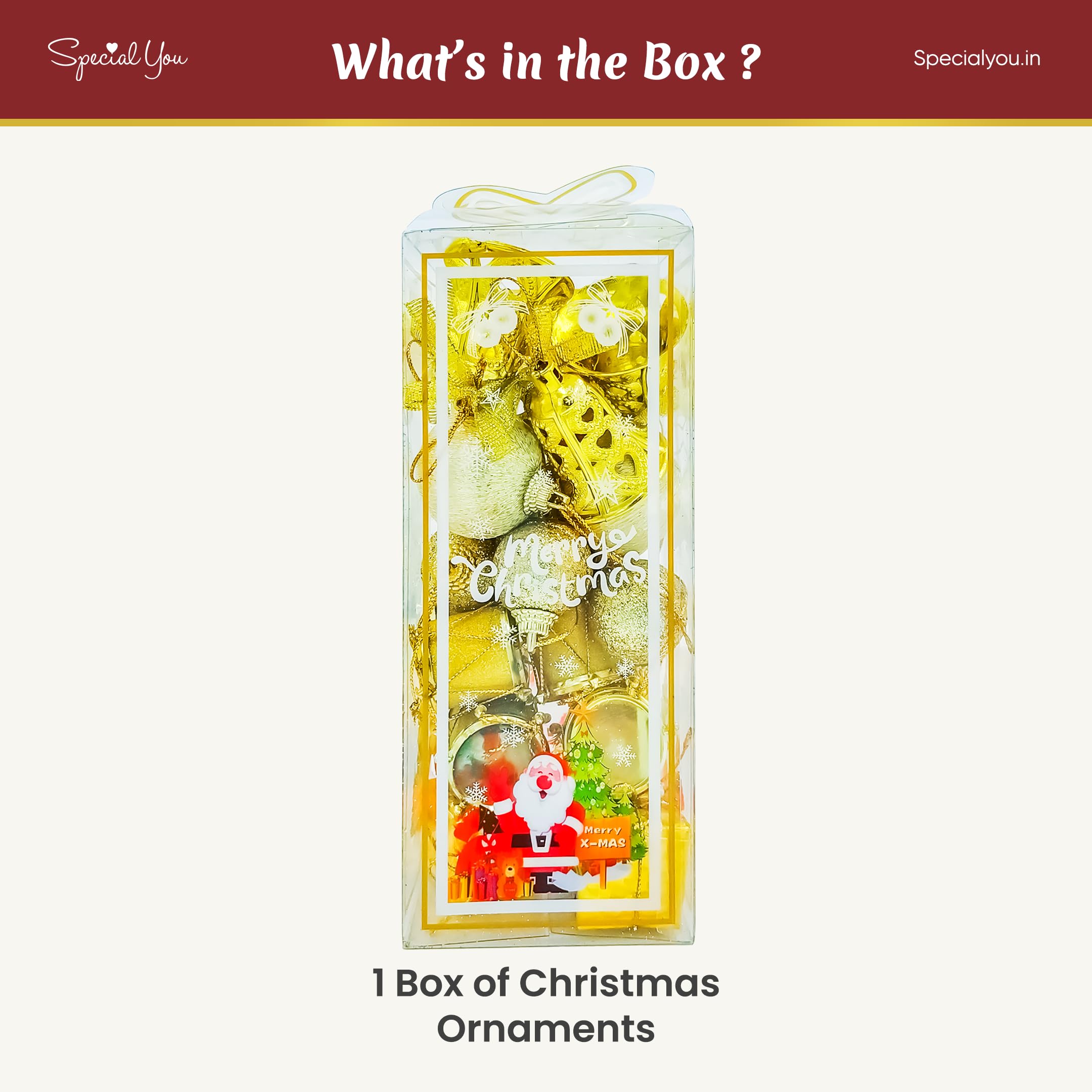 Golden Ornaments for Christmas Decoration Hanging