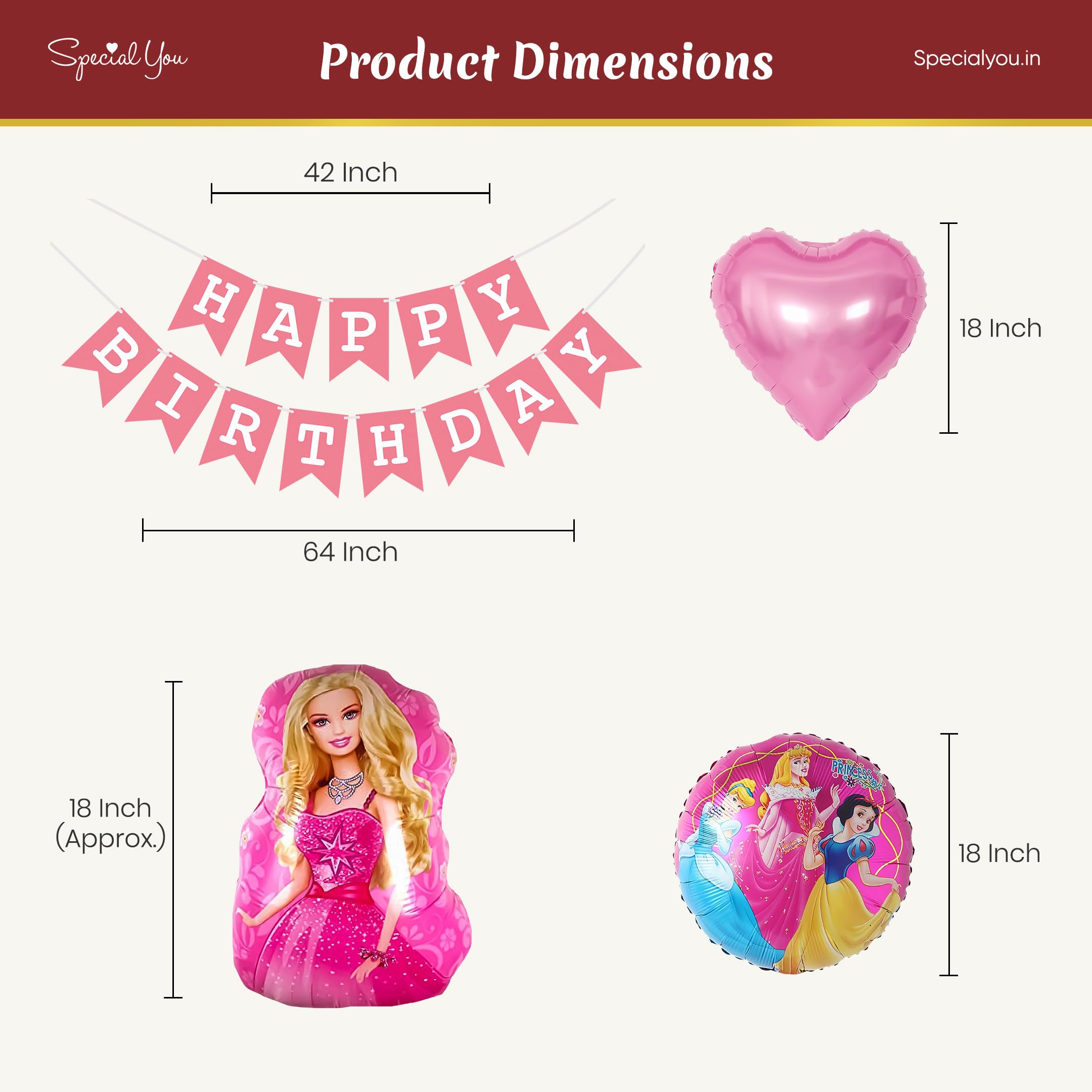 Barbie Theme Birthday Decoration Kit for Girls - Special You
