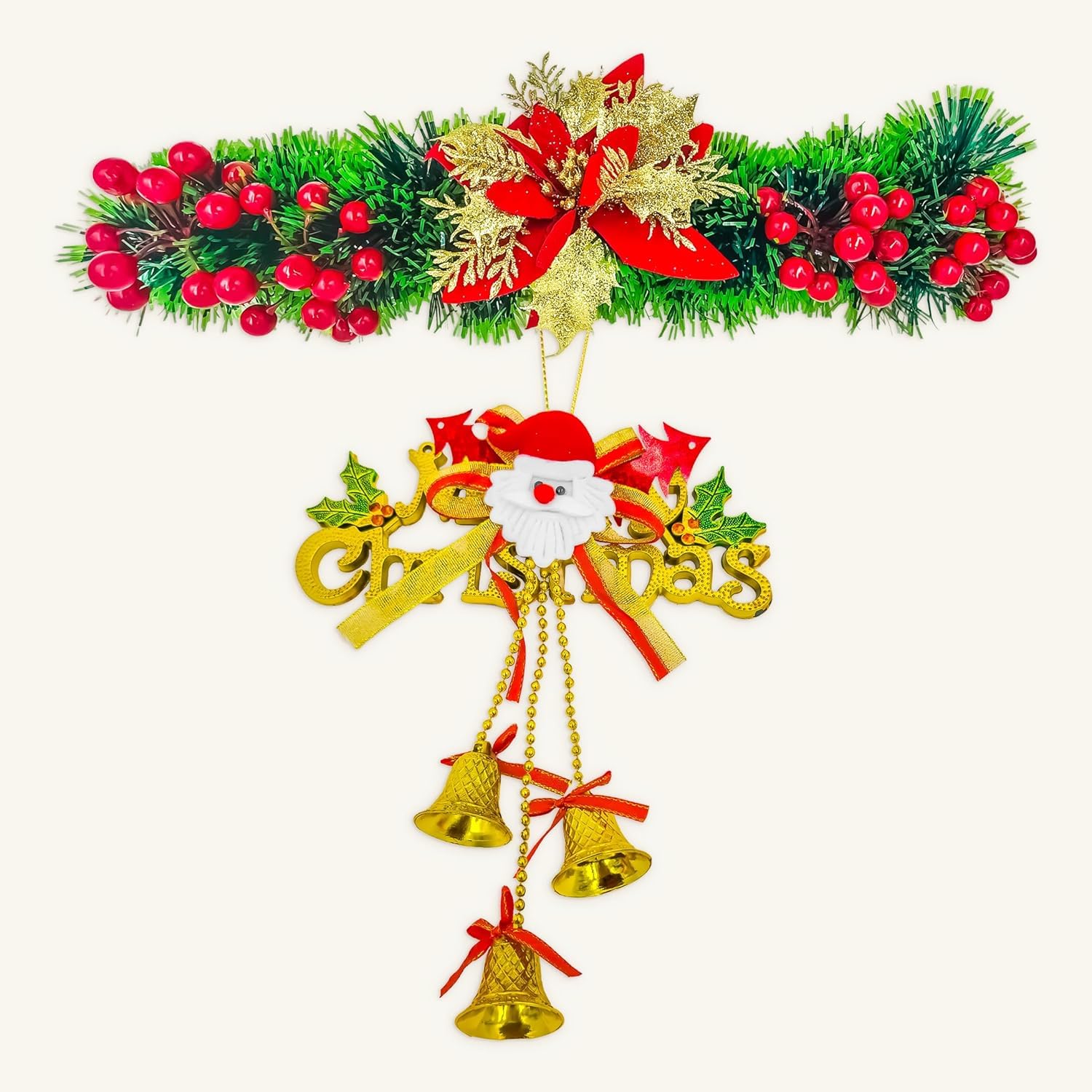 Golden Merry Christmas Bell Tree Charm