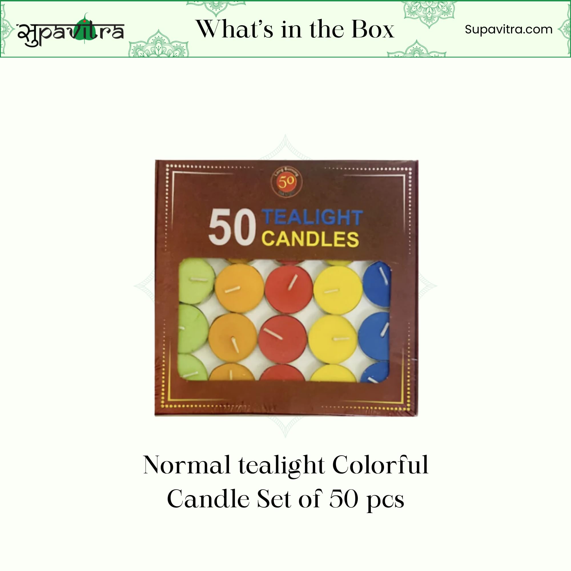 Tealight Candles for Home Decoration, Diwali Decoration Light Set of 50