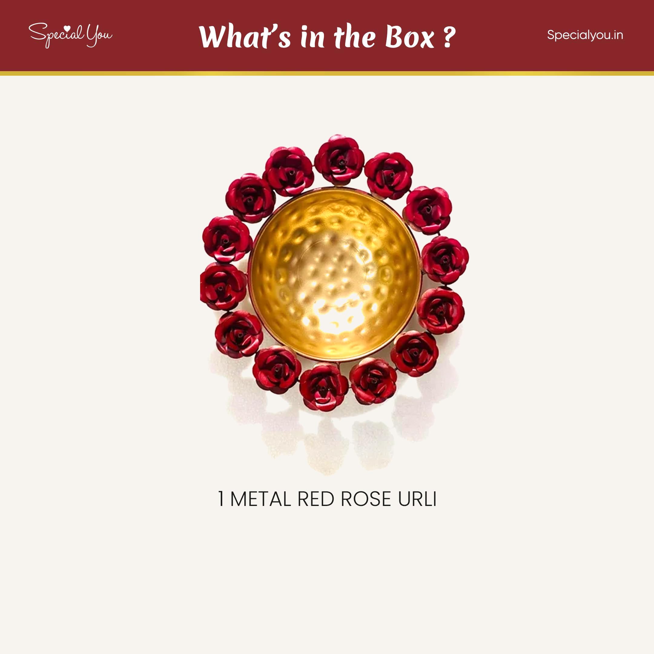 Red rose Bowl Urli for decoration - Special You
