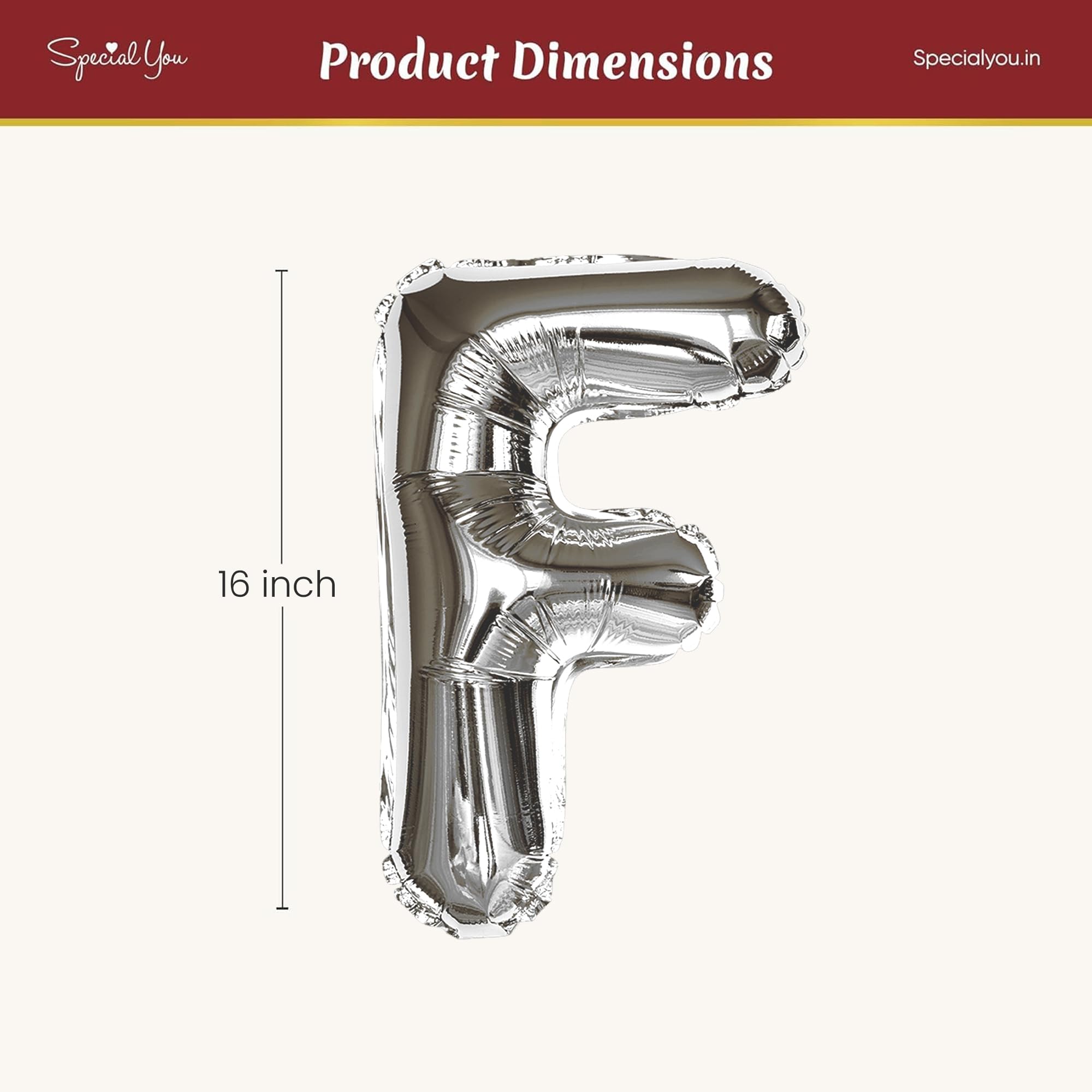 Silver F Letter Foil Balloon
