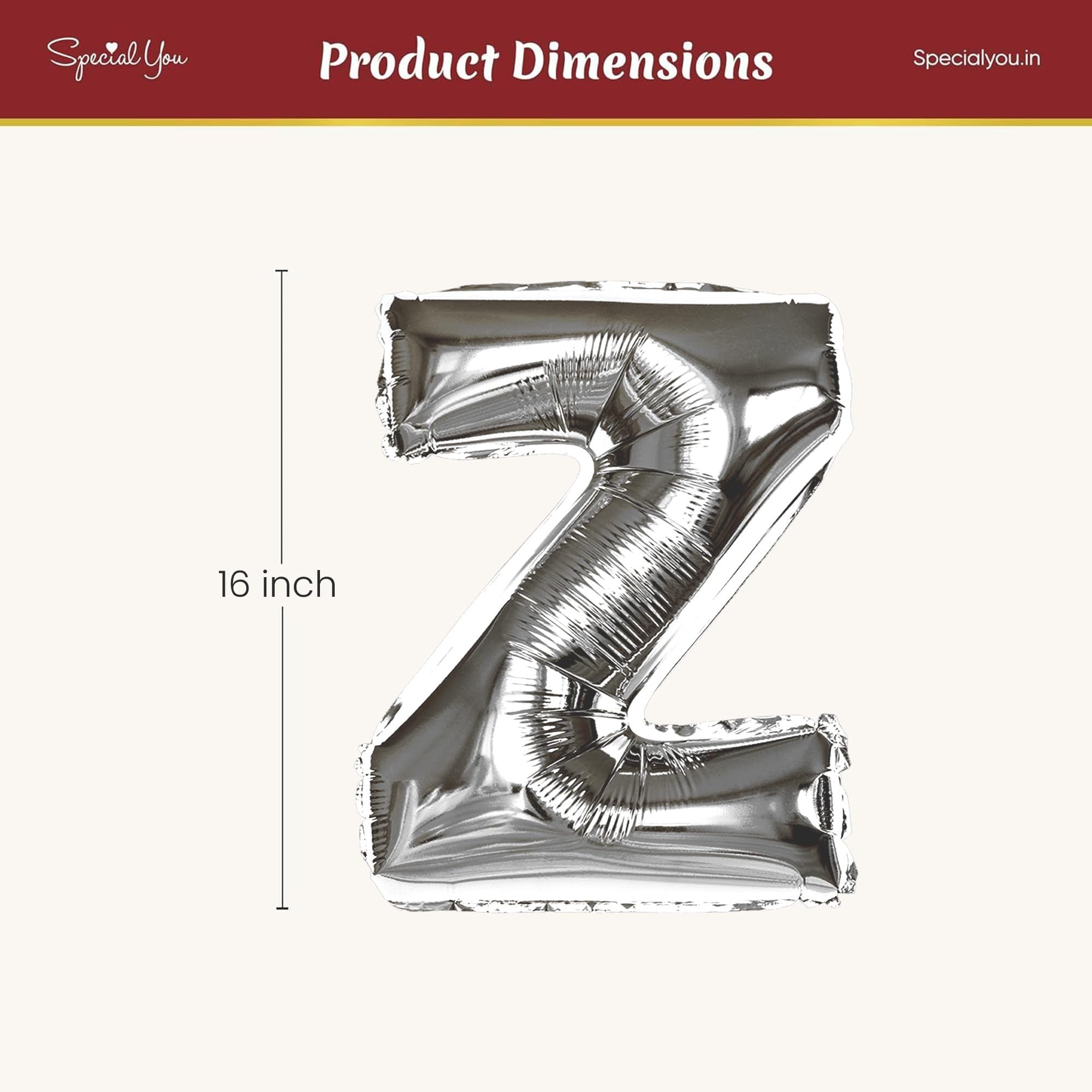Silver Z Letter Foil Balloon - Special You