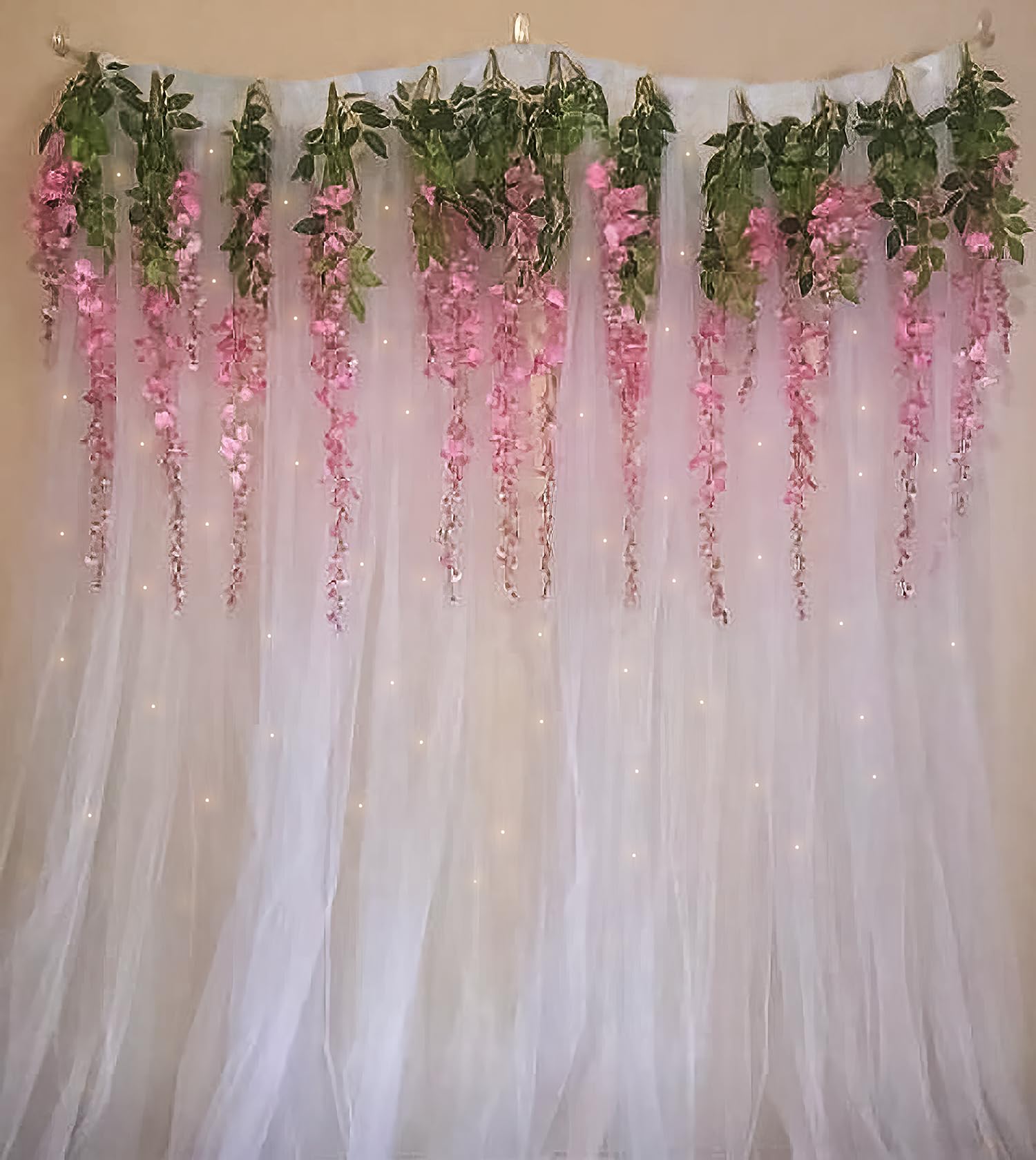 Pink Wisteria and Curtain Decor