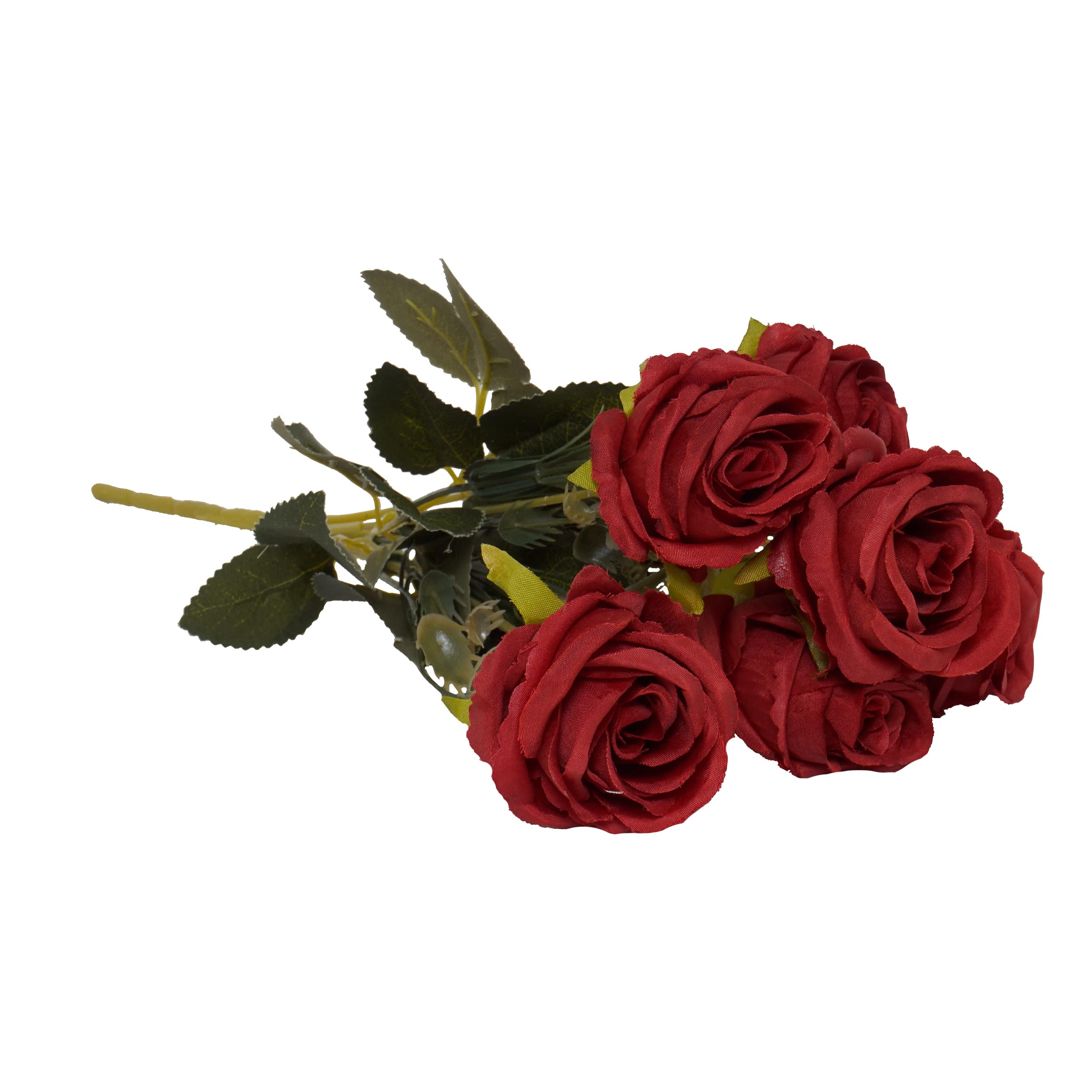 Red Fake Roses with Stems for DIY Home Decoration