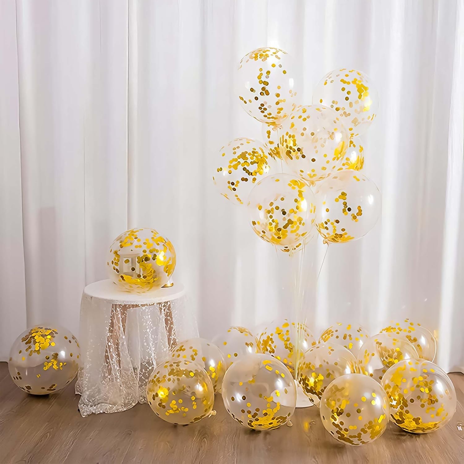 Gold Confetti Balloons -5pcs