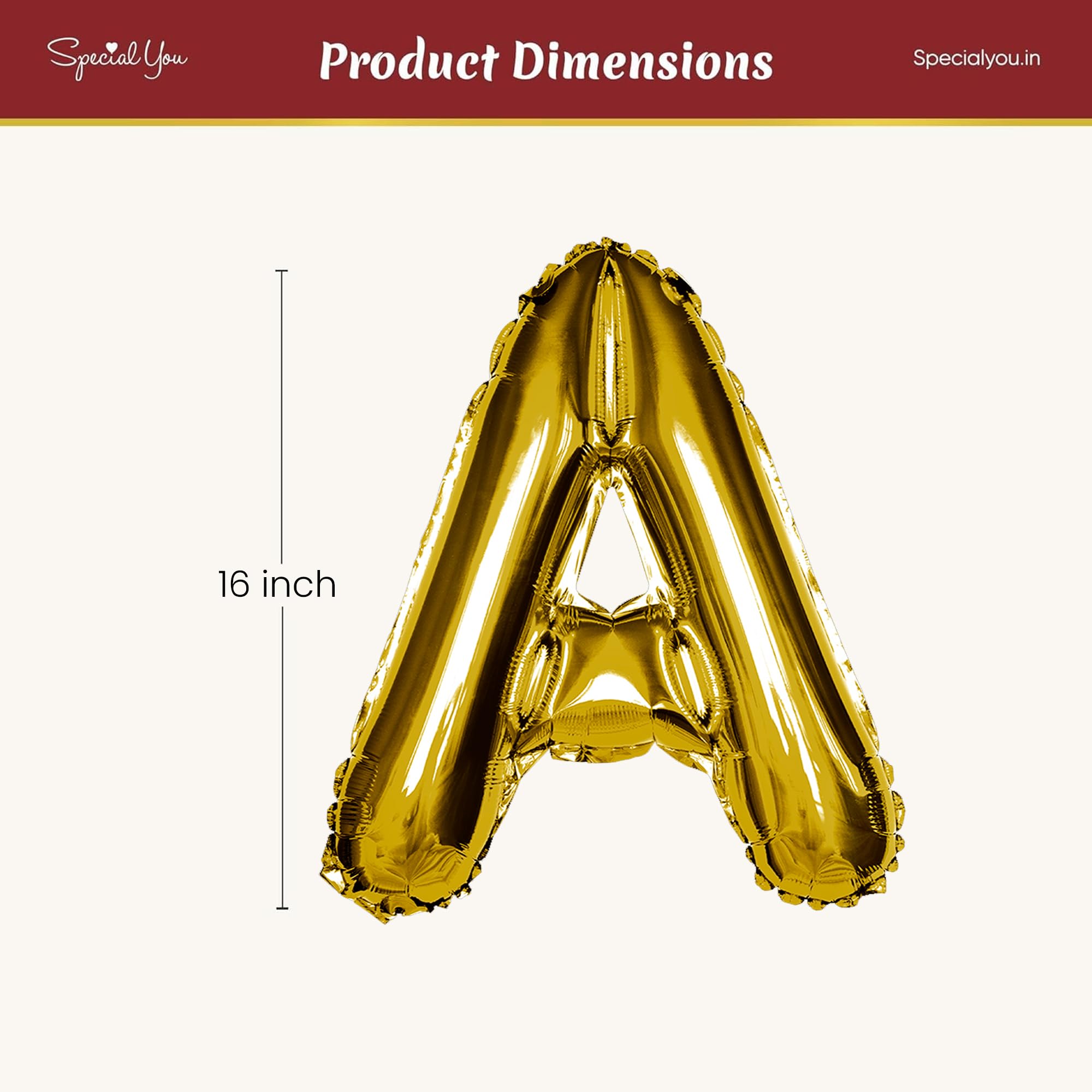 Gold A Letter Foil Balloon - Special You
