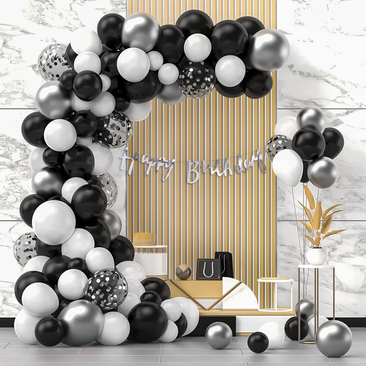 Retro Metallic DIY Birthday Decoration Kit
