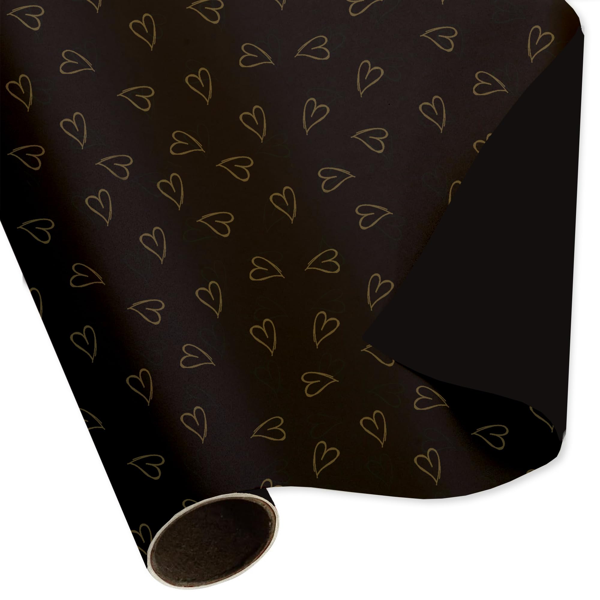 Heart Print Gift Wrapping Sheets- Black