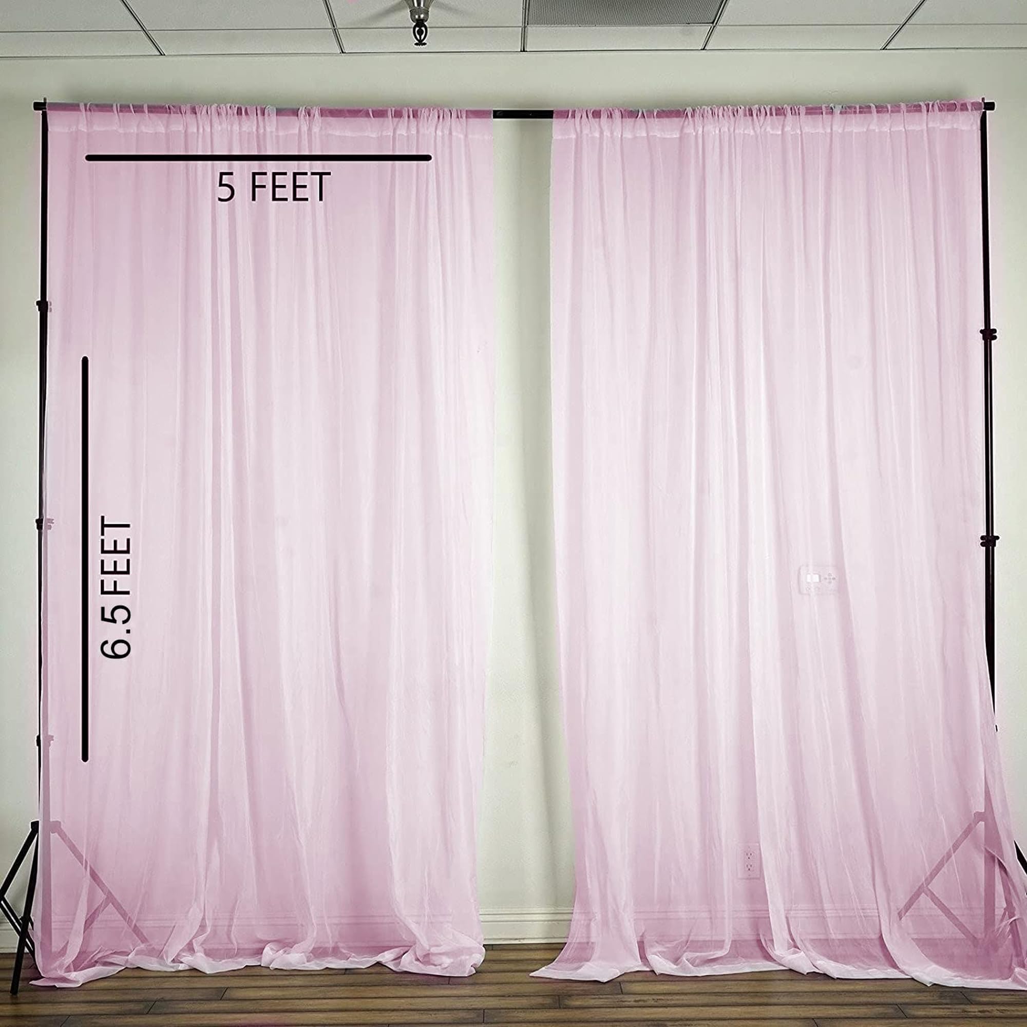 Pink Net Curtain Decoration with fairy lights
