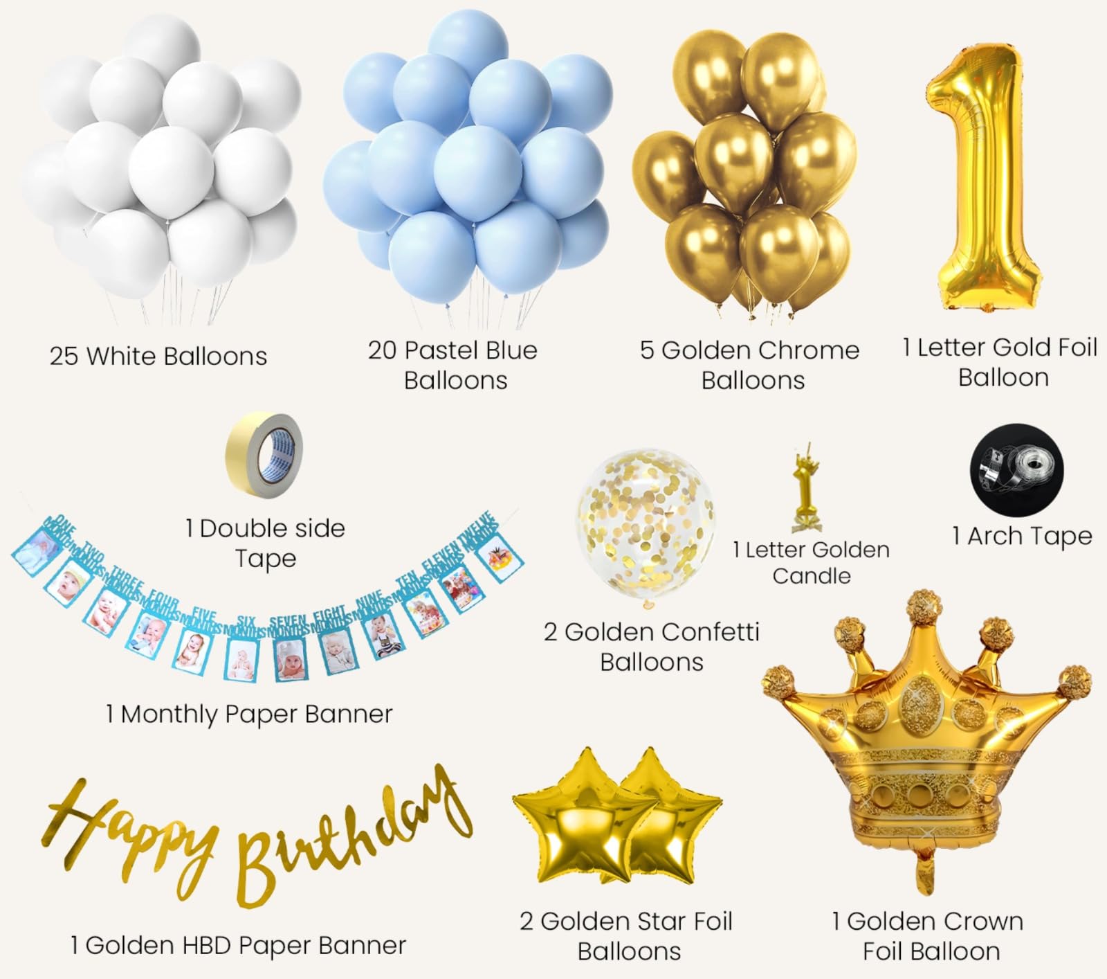 1st Birthday Decoration for Baby Boy