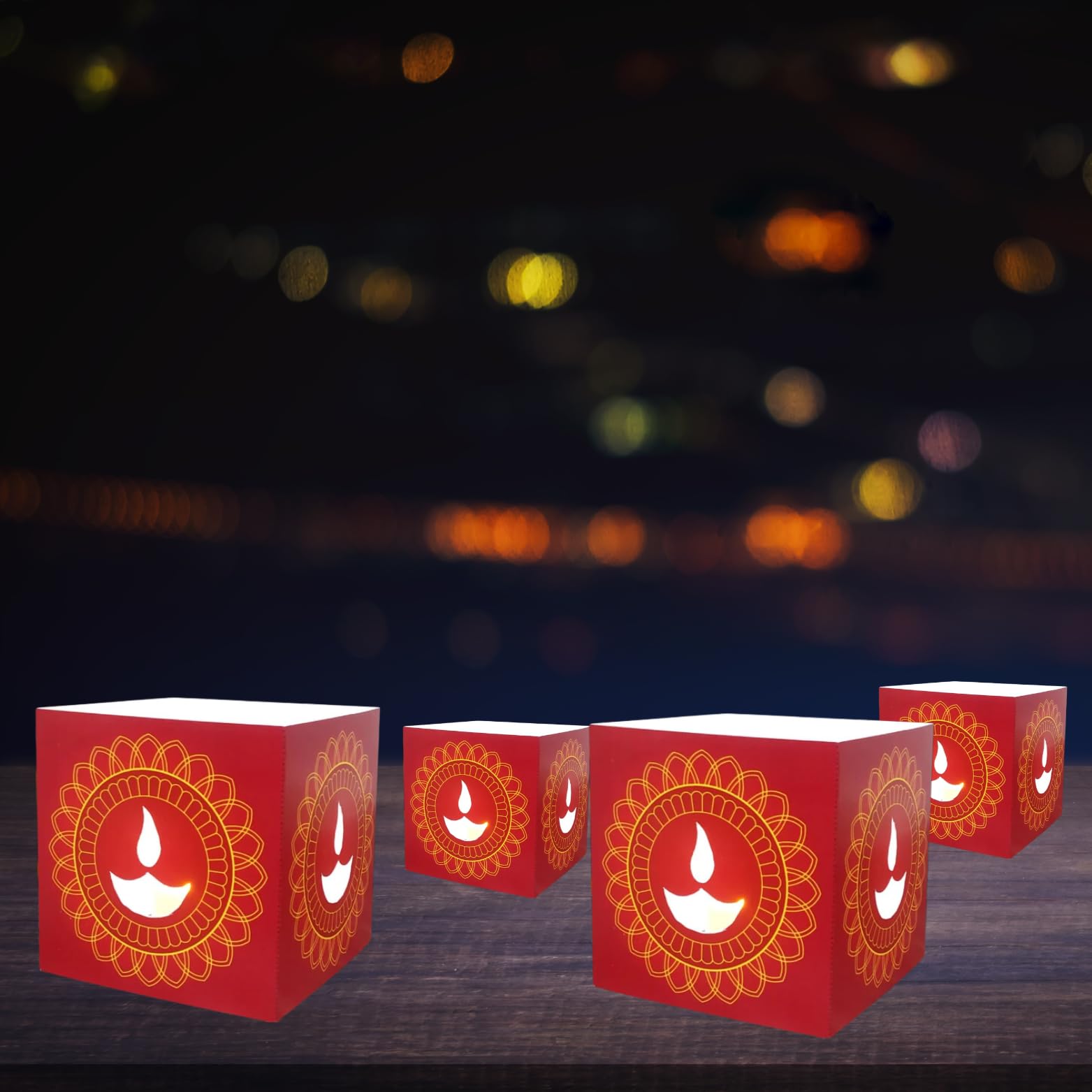 Diya Paper Votive with 10 Tea Light