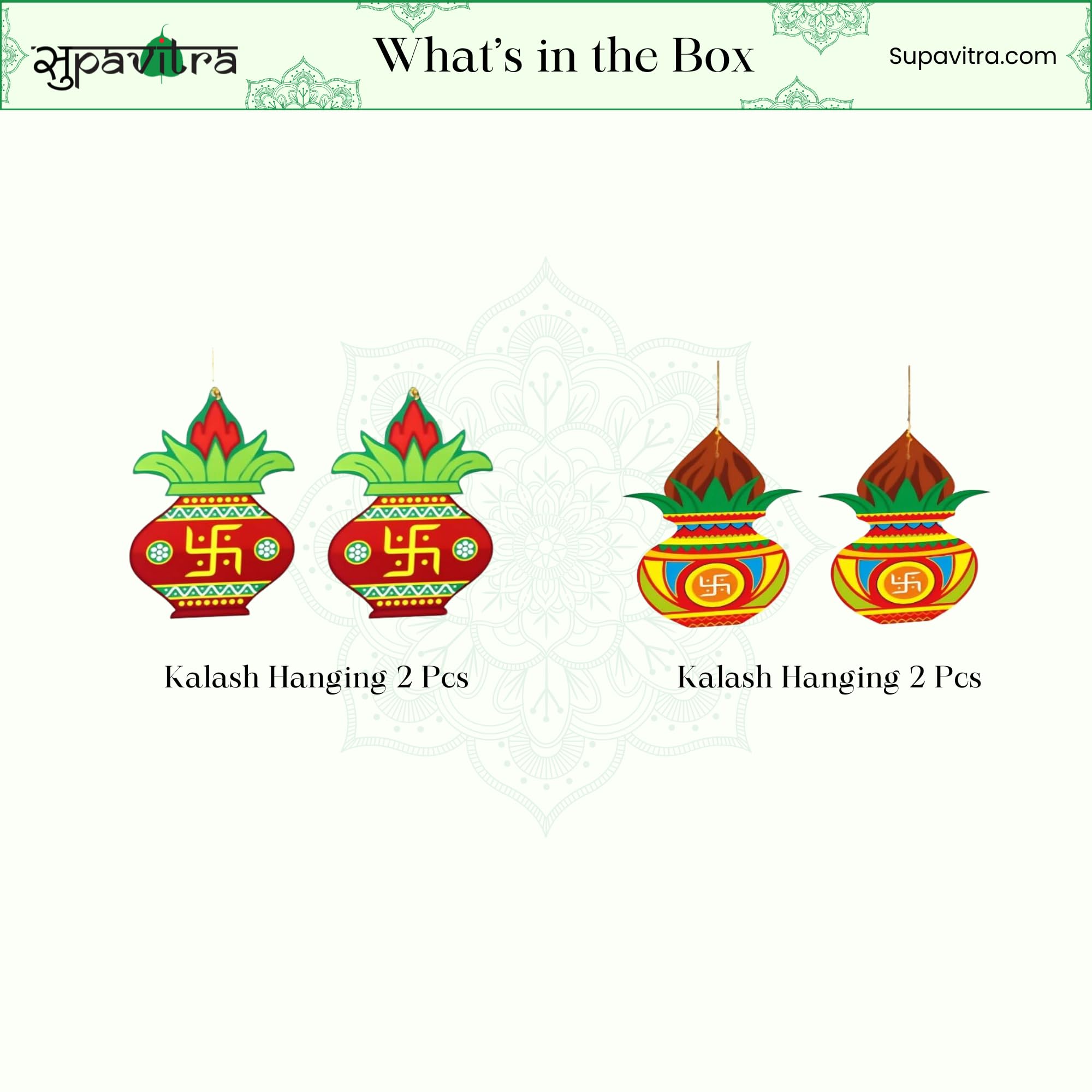 Kalash Paper Hanging for Entrance Door, Home Decor Items for Diwali