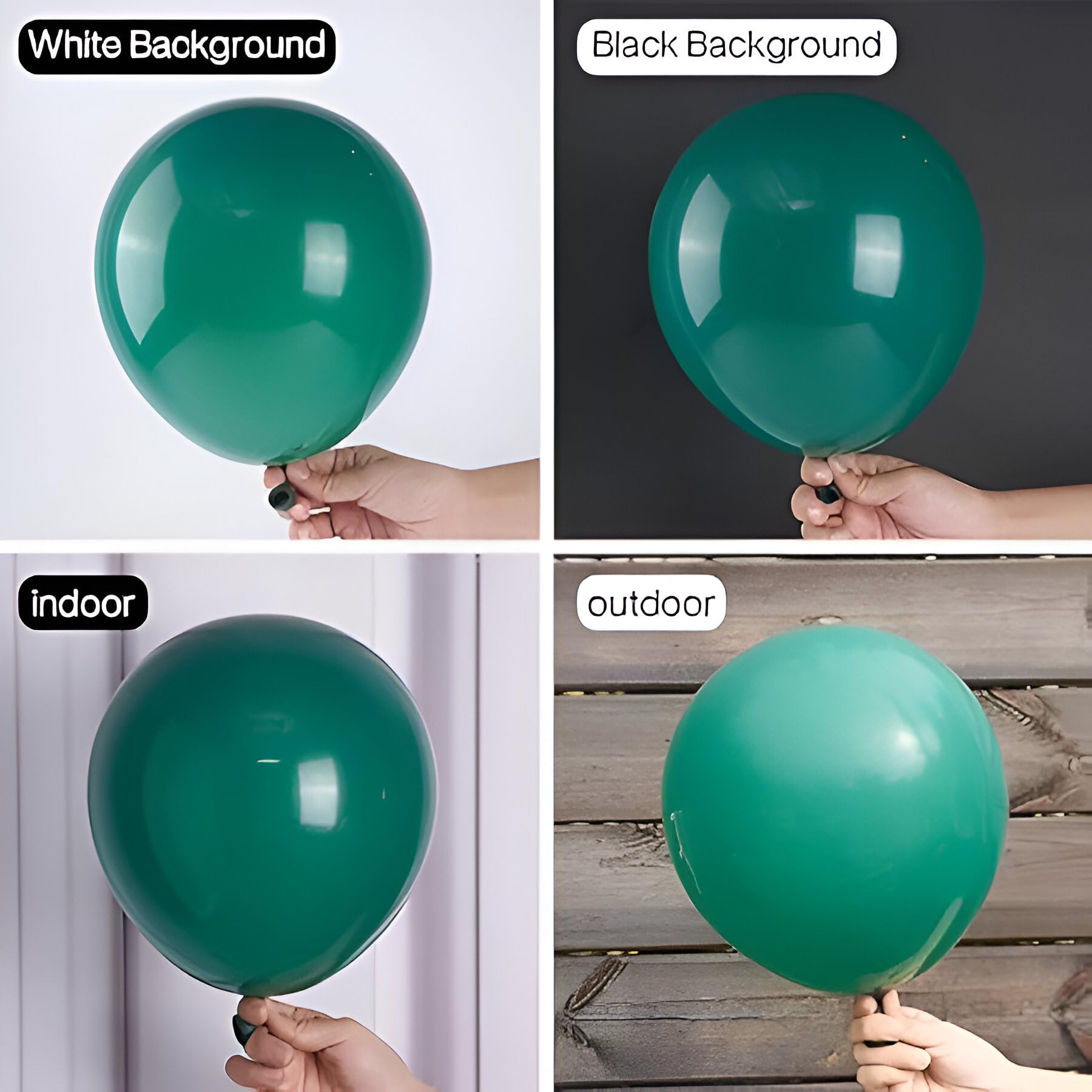 Dark Metallic Green Balloons - 100 pcs