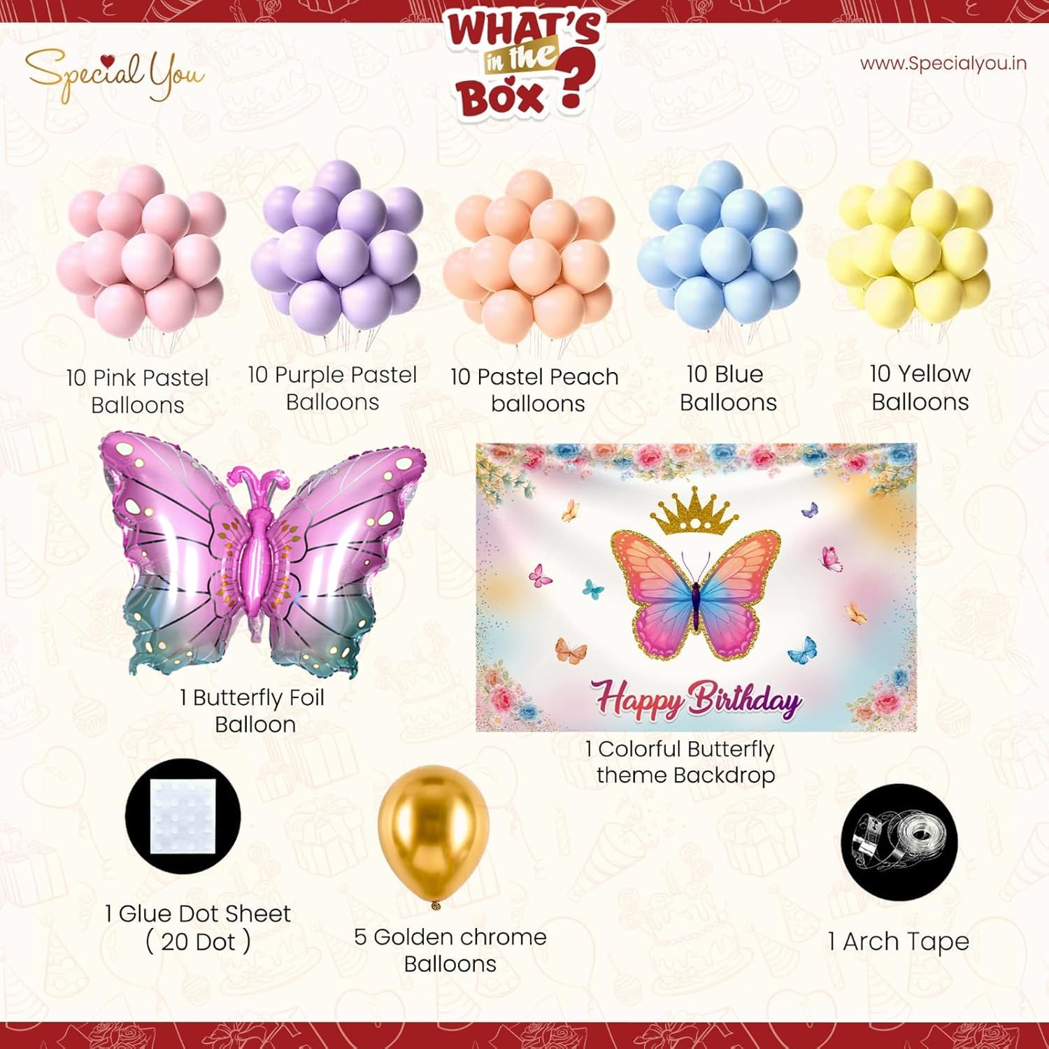 Butterfly Theme with Multicolor Backdrop